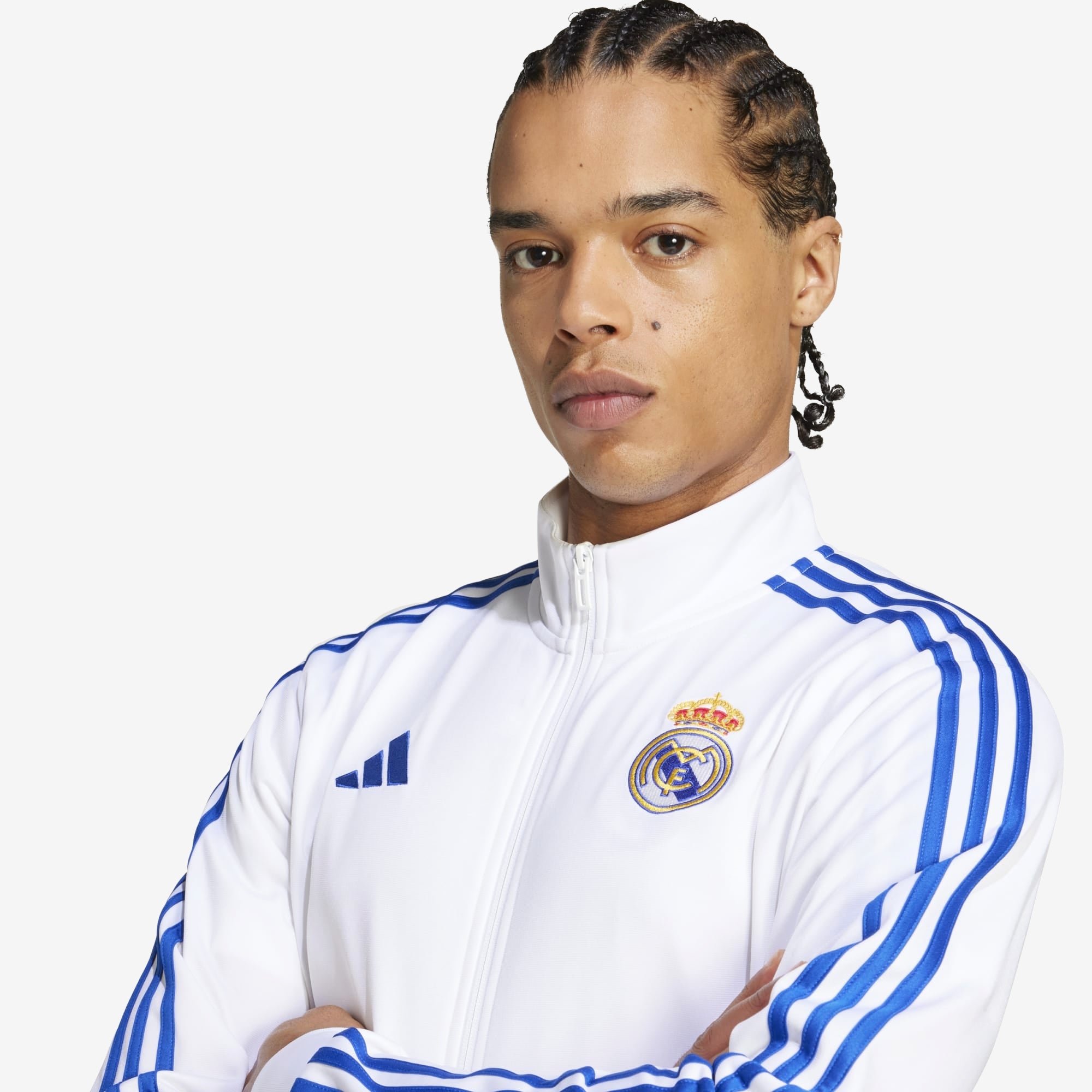 adidas Real Madrid DNA Top Men's Full-Zip Soccer Track Jacket - White