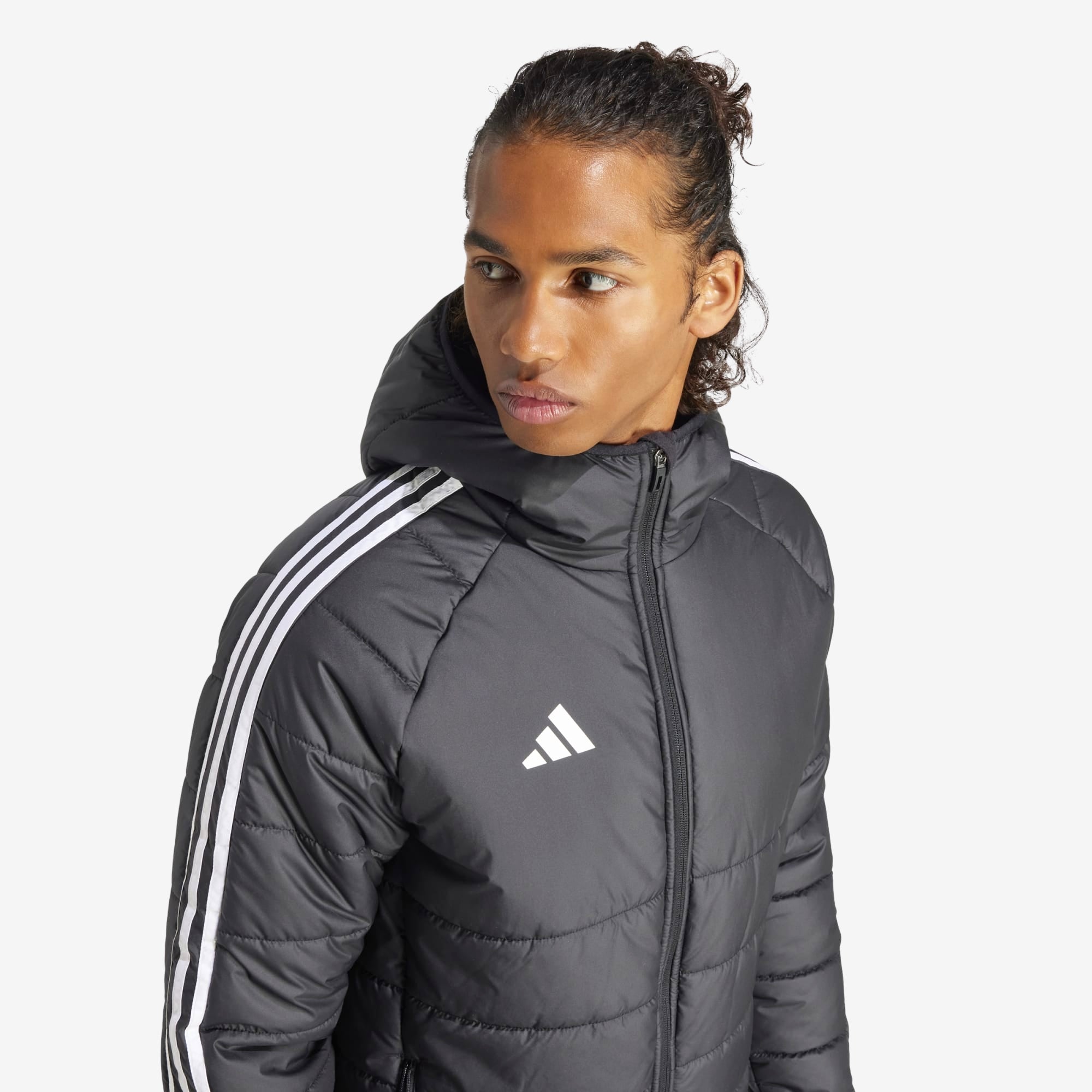 adidas Tiro 24 Winter Men's Soccer Full-Zip Hooded Jacket - Black / White