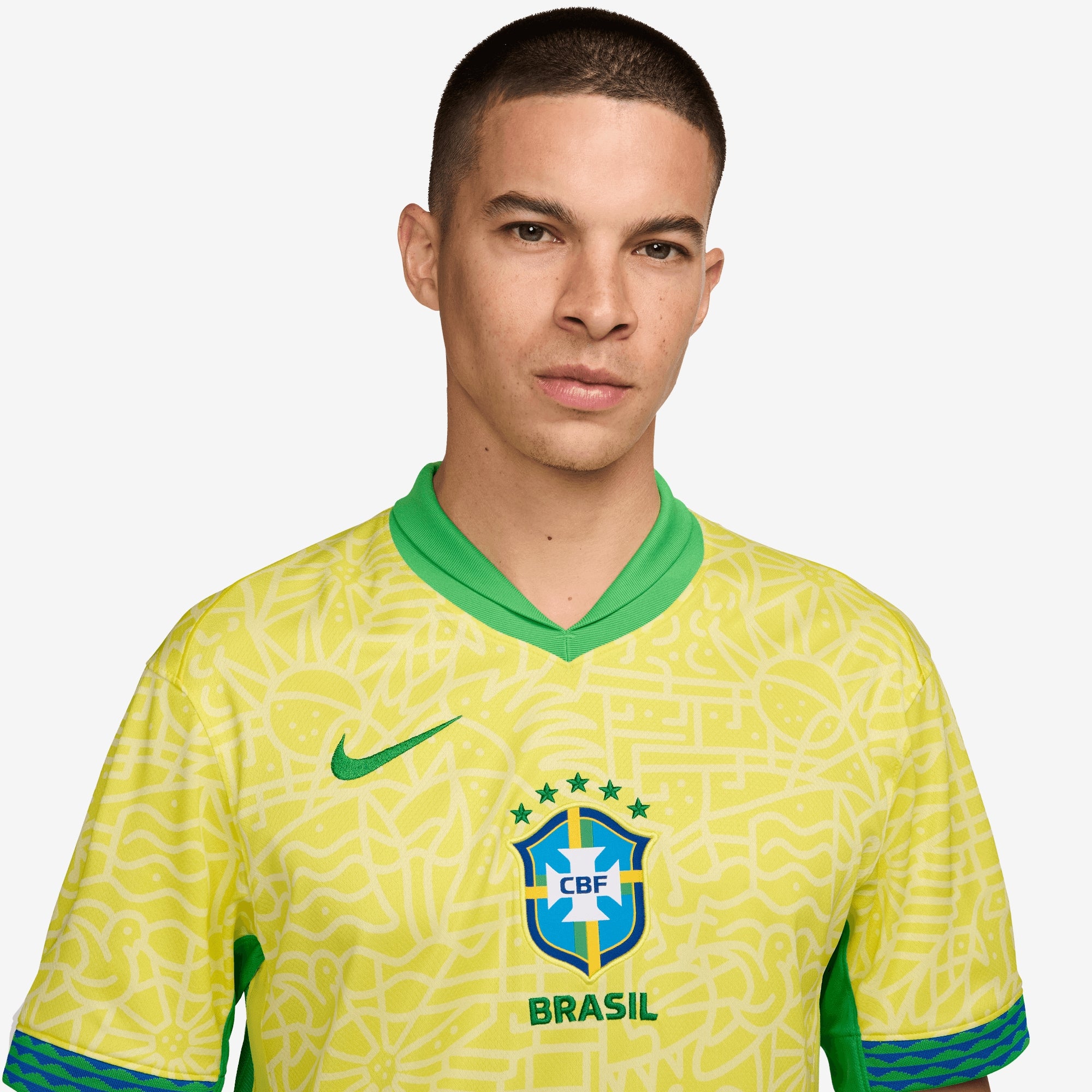 Nike Brazil 2024 Stadium Home Men's Dri-FIT Soccer Replica Jersey - Dynamic Yellow/Lemon Chiffon/Green Spark