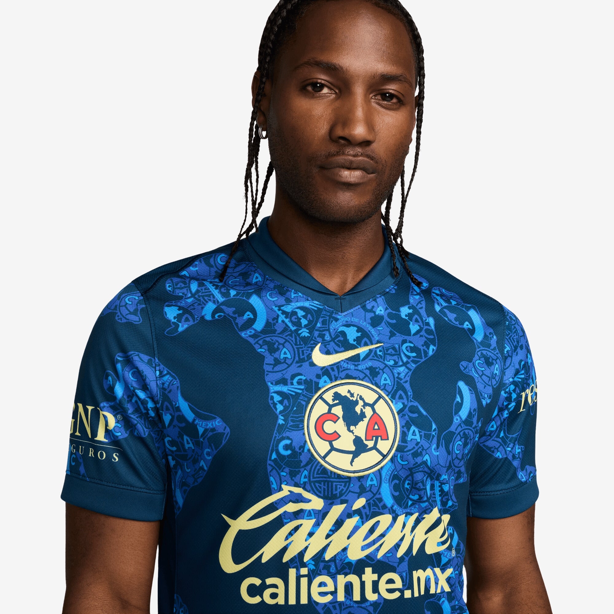 Nike Club América 2024/25 Stadium Away Men's Dri-FIT Soccer Replica Jersey - Valerian Blue/Lemon Chiffon