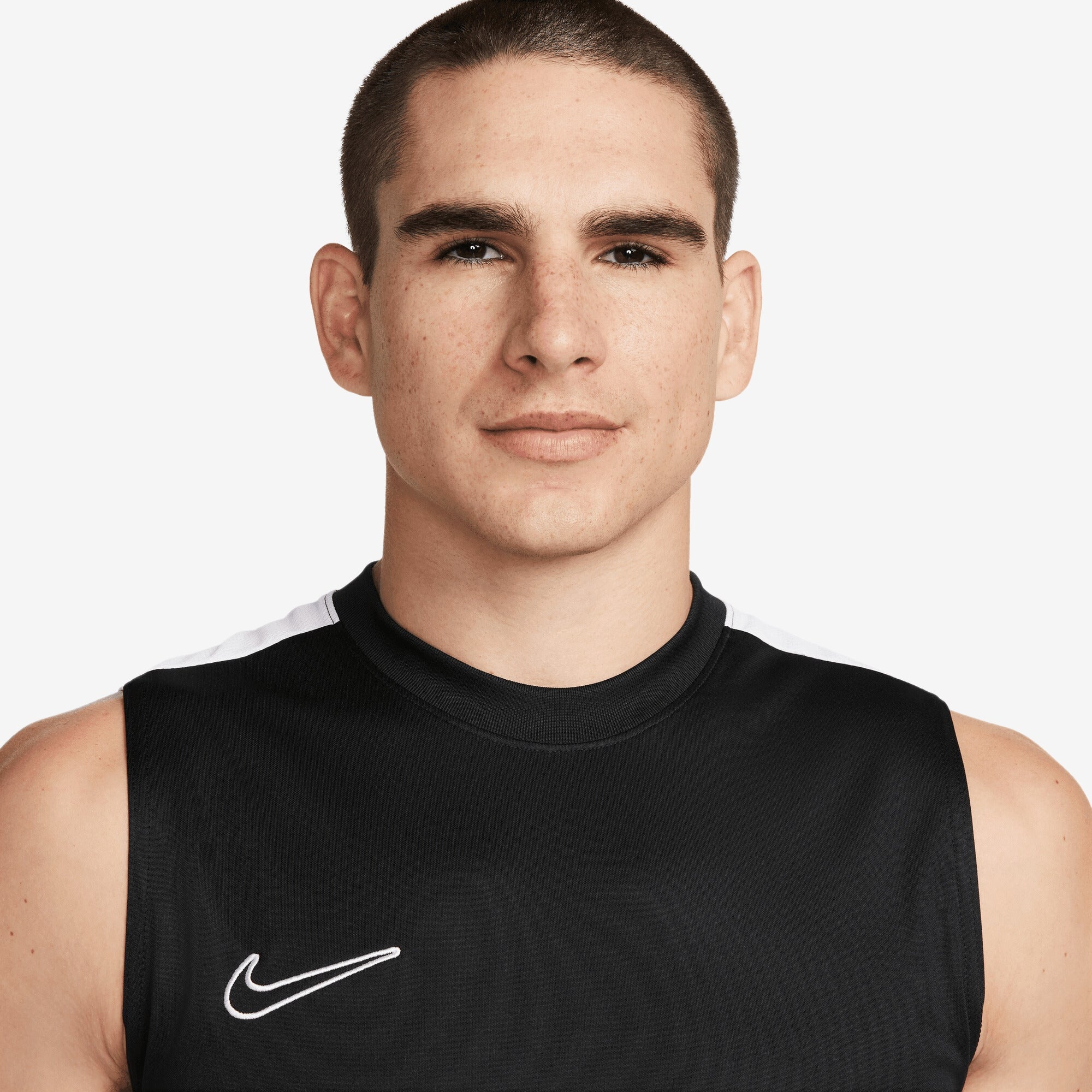 Nike Dri-FIT Academy Men's Sleeveless Soccer Top (Stock) - Black/White/White