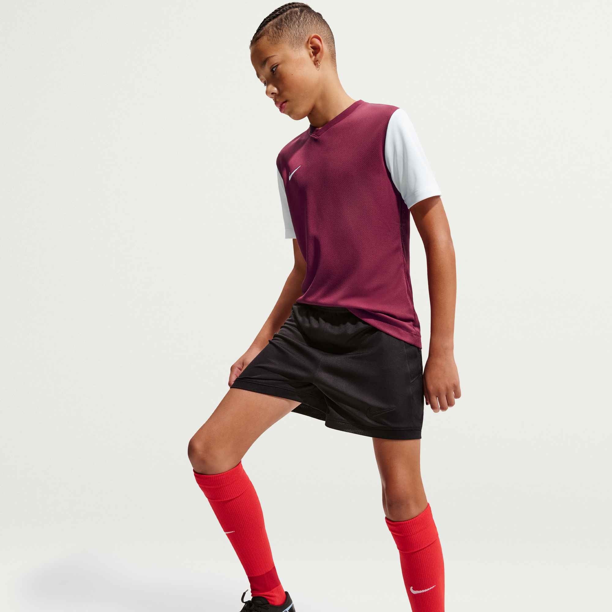 Nike Dri-FIT Tiempo Premier 2 Big Kids' Short-Sleeve Soccer Jersey - Team Maroon/White/White