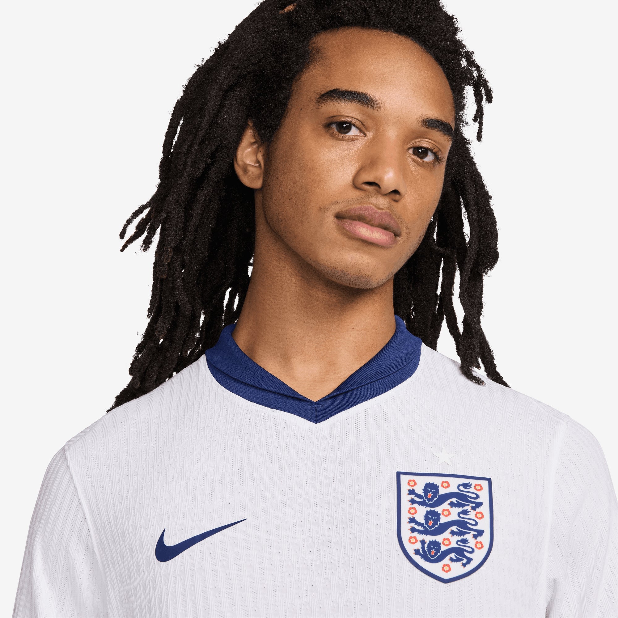 Nike England (Men's Team) 2024/25 Match Home Men's Dri-FIT ADV Soccer Authentic Jersey - White/Blue Void