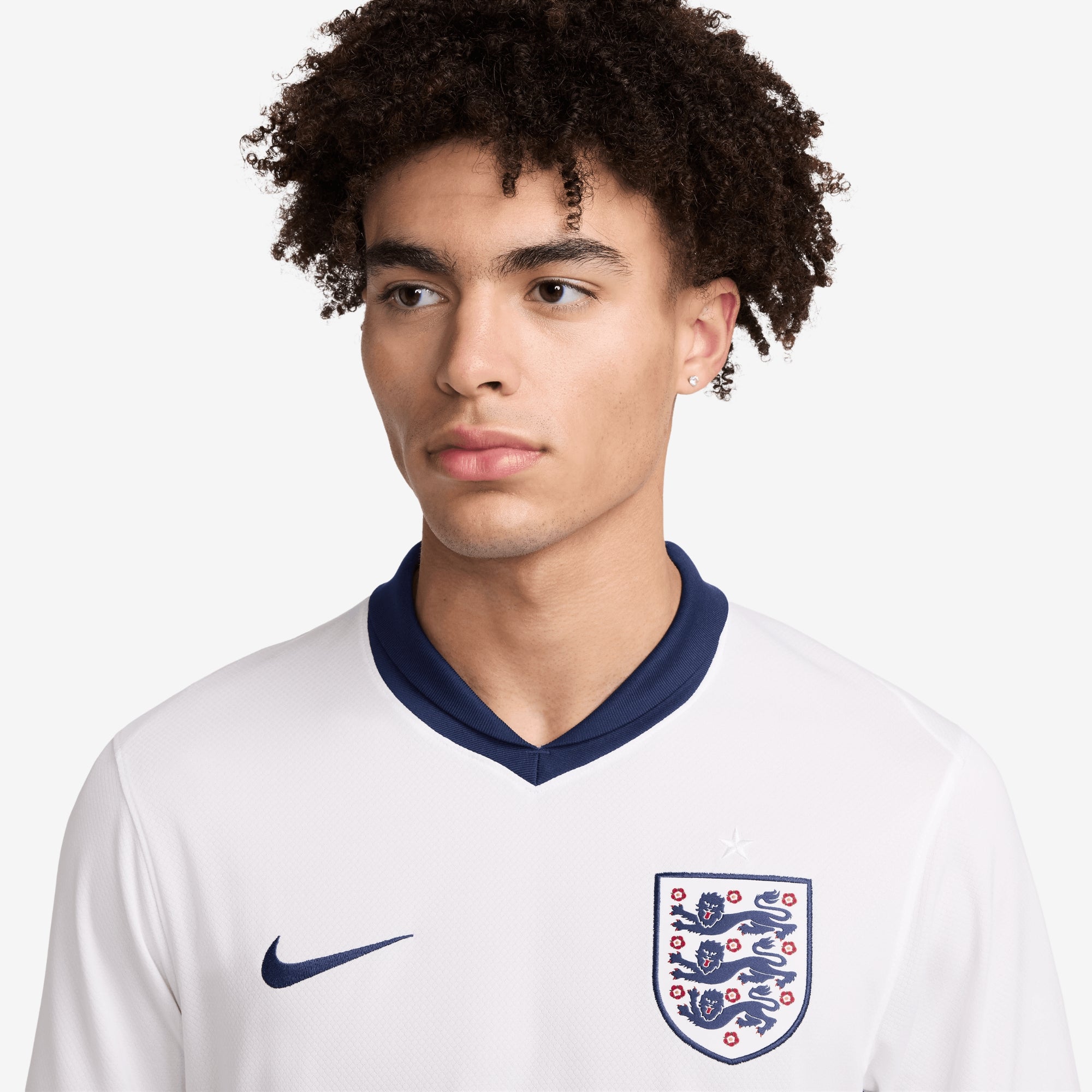 Nike England (Men's Team) 2024/25 Stadium Home Men's Dri-FIT Soccer Replica Jersey - White/Blue Void