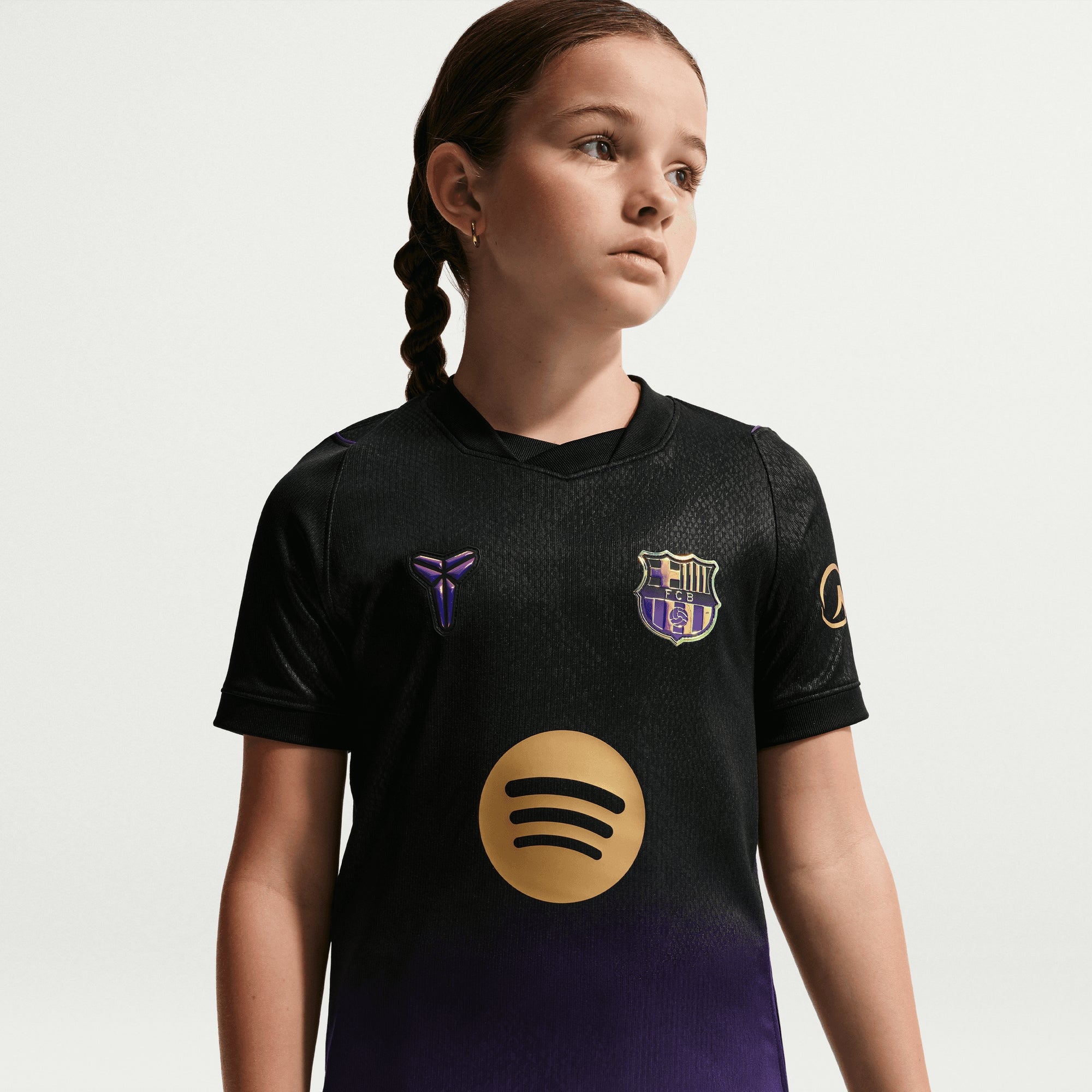 Nike FC Barcelona 2026/27 Stadium Away Big Kids' Kobe Dri-FIT Soccer Replica Jersey - Field Purple/Field Purple/Metallic Gold