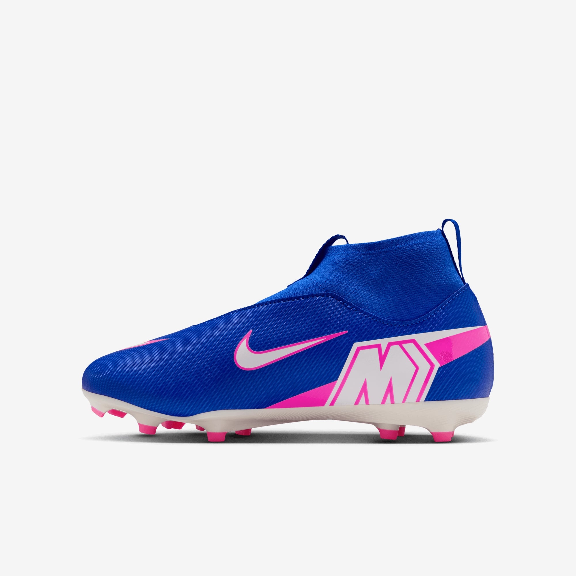 Nike Jr. Mercurial Superfly 10 Academy Big Kids' Multi-Ground High-Top Soccer Cleats - Racer Blue/White
