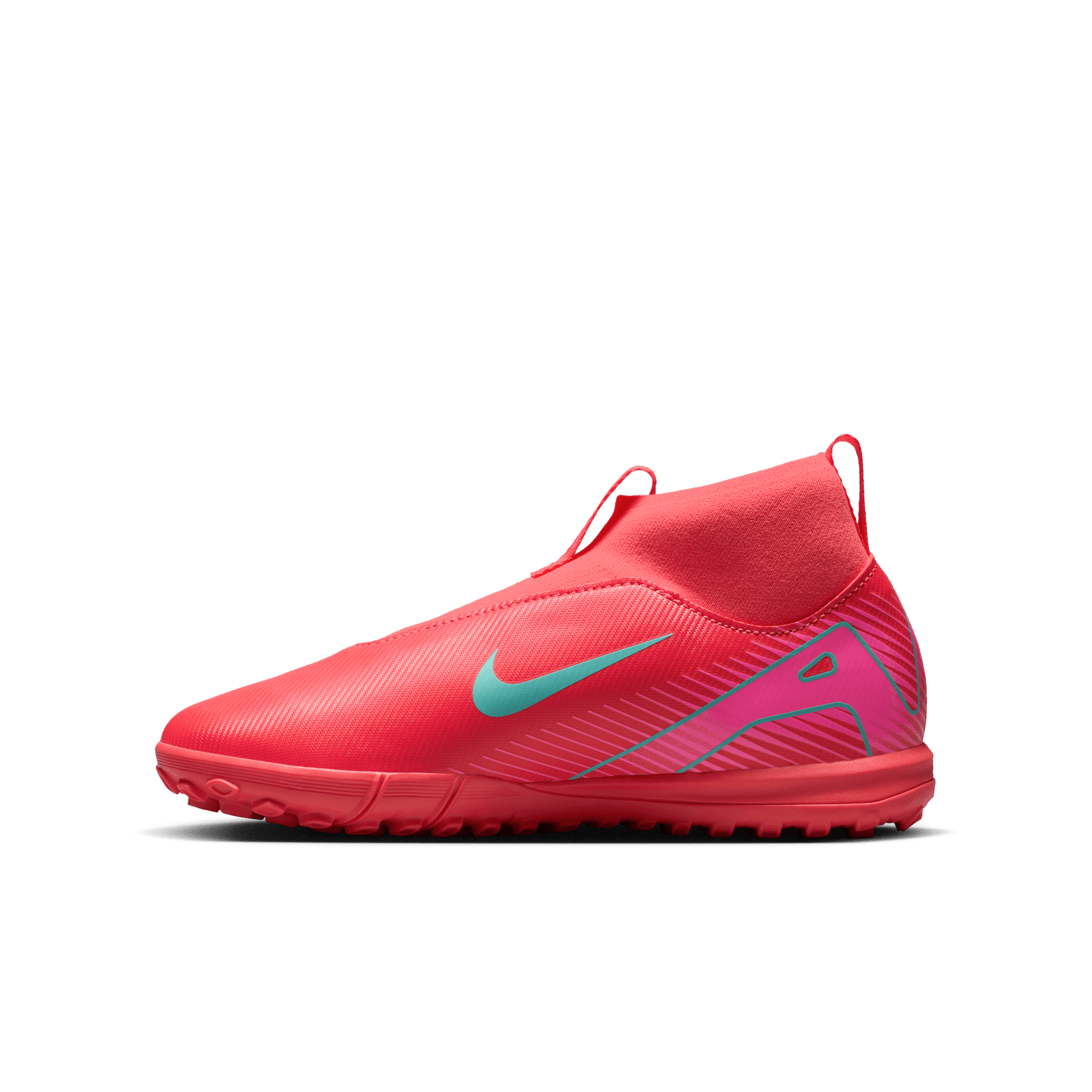 Nike Jr. Mercurial Superfly 10 Academy Little/Big Kids' TF High-Top Soccer Shoes - Ember Glow/Aurora Green