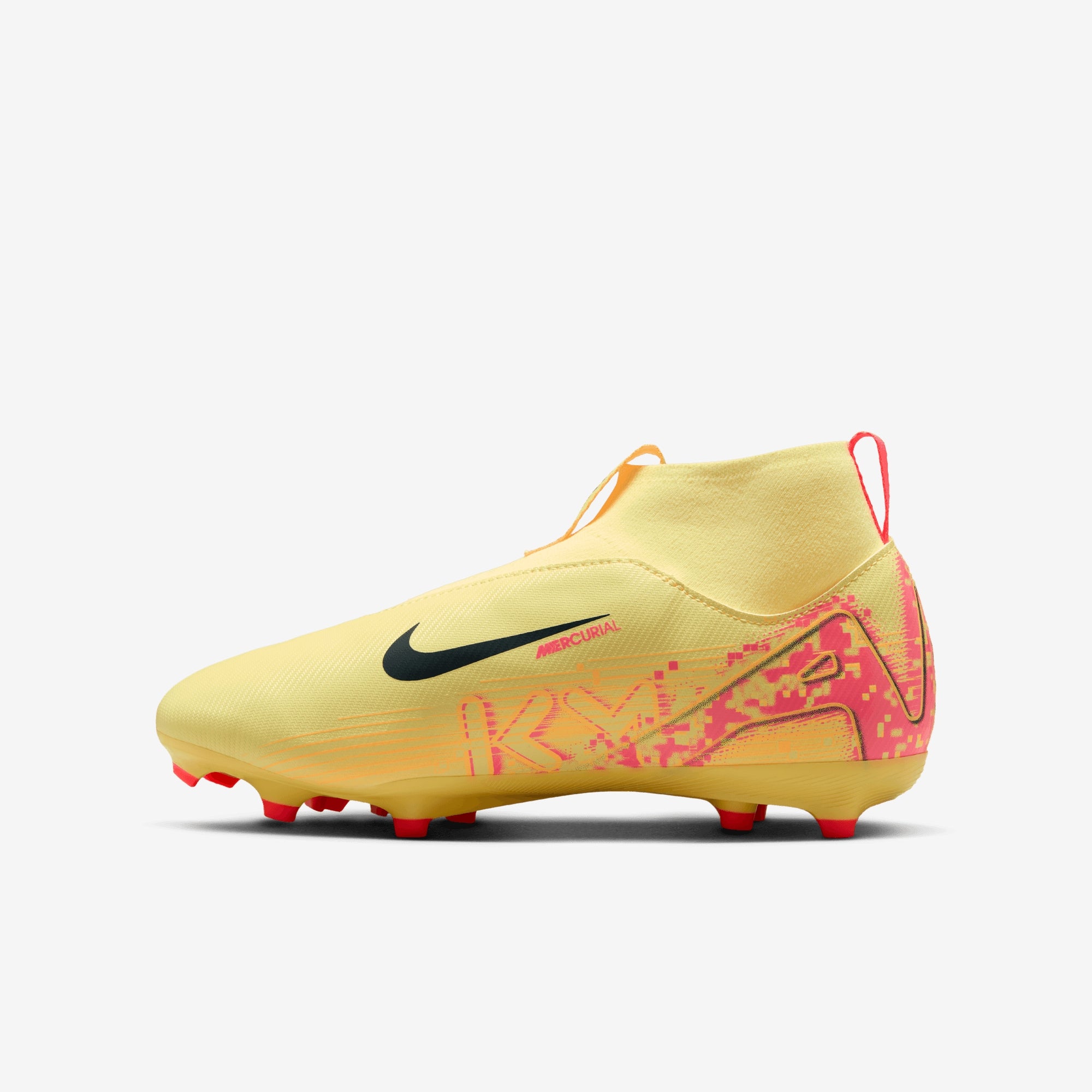 Nike Jr. Mercurial Superfly 10 Academy "Kylian Mbappé" Little/Big Kids' MG High-Top Soccer Cleats - Lt Laser Orange/Armory Navy