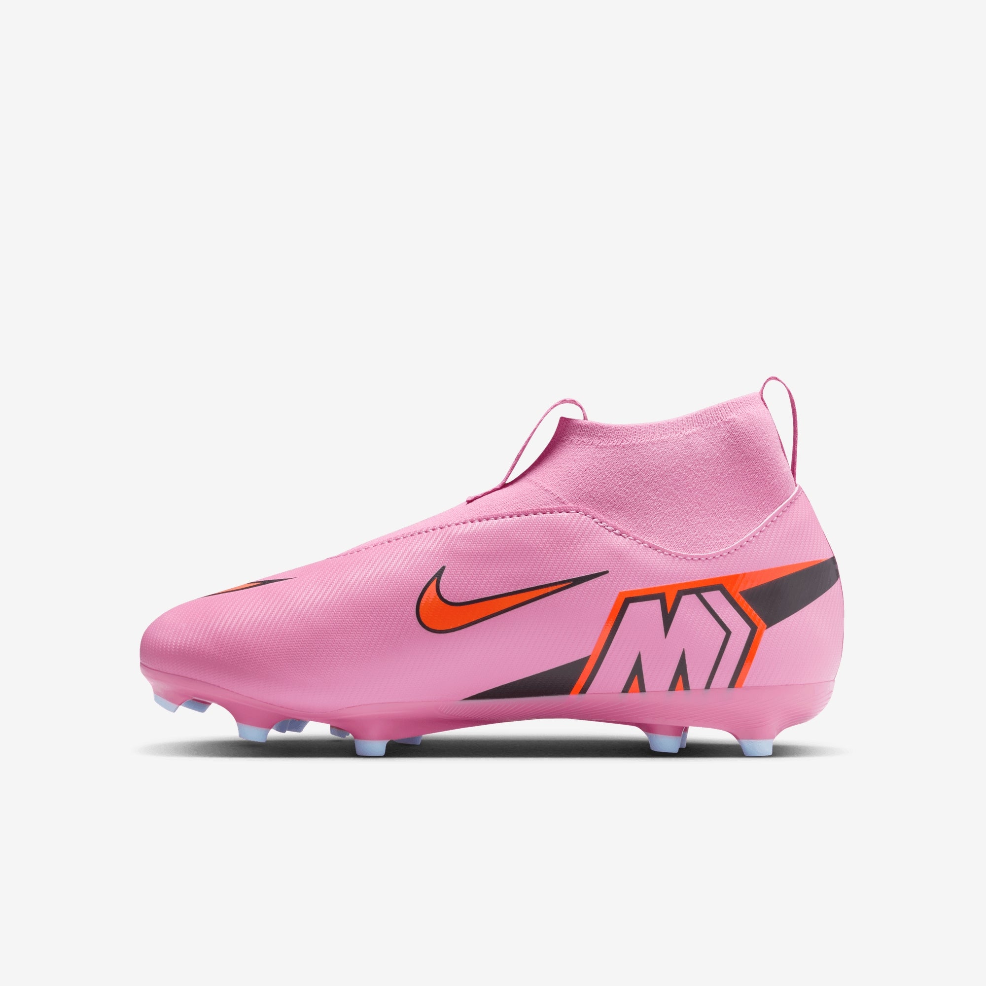 Nike Jr. Mercurial Superfly 10 Academy Little/Big Kids' Multi-Ground High-Top Soccer Cleats - Magic Flamingo/Black-Total Crimson