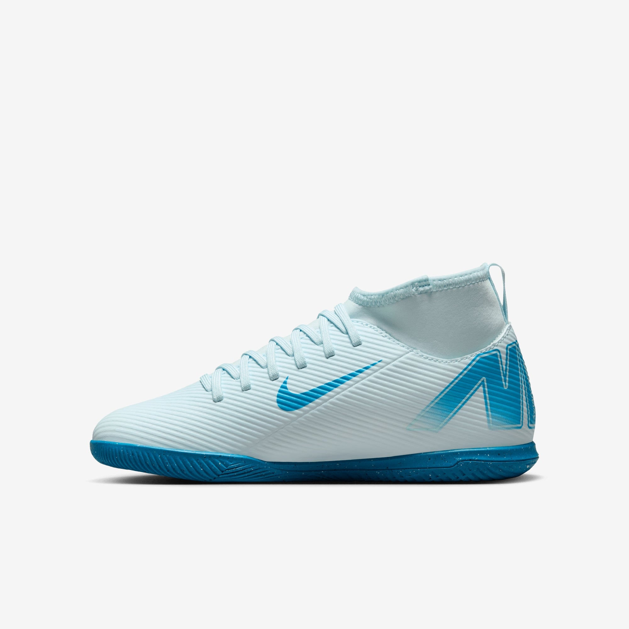 Nike Jr. Mercurial Superfly 10 Club Little/Big Kids' IC High-Top Soccer Shoes - Glacier Blue/Blue Orbit