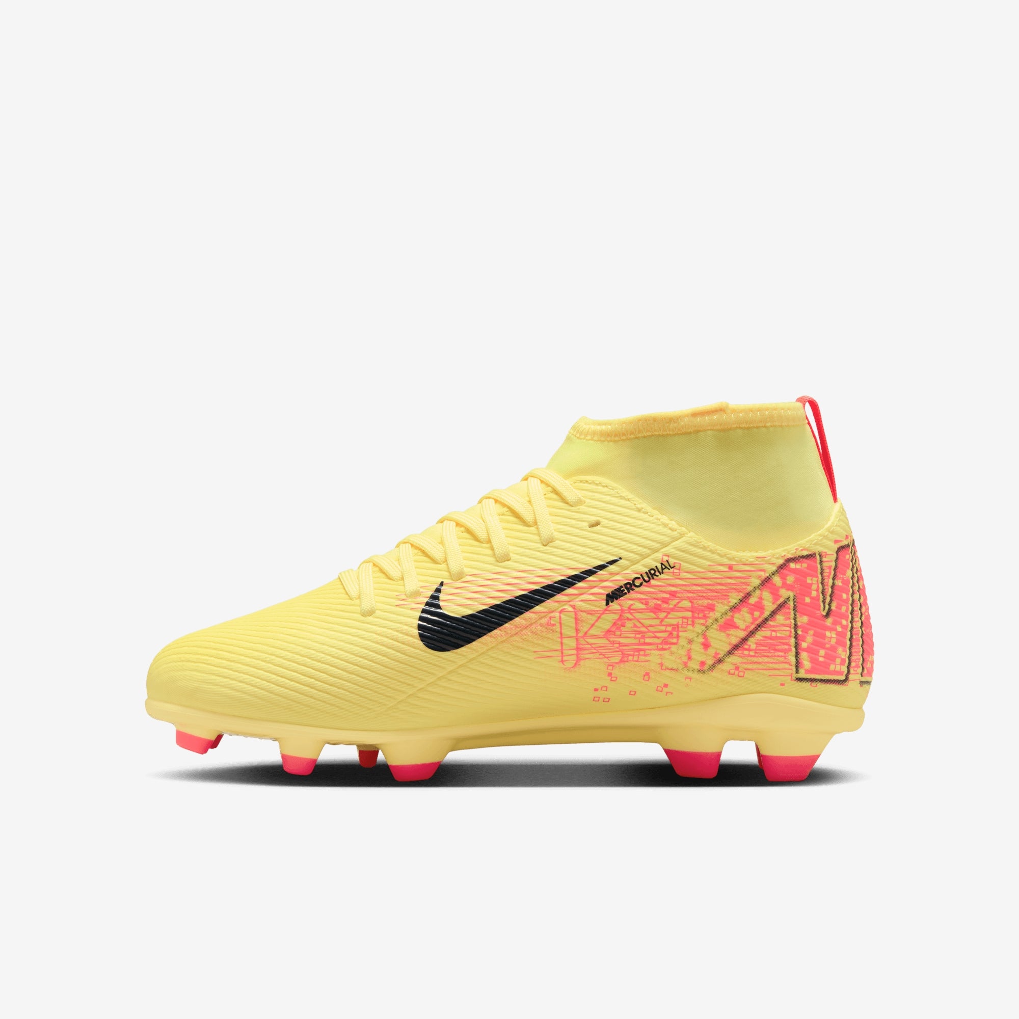 Nike Jr. Mercurial Superfly 10 Club "Kylian Mbappé" Little/Big Kids' MG High-Top Soccer Cleats - Lt Laser Orange/Armory Navy