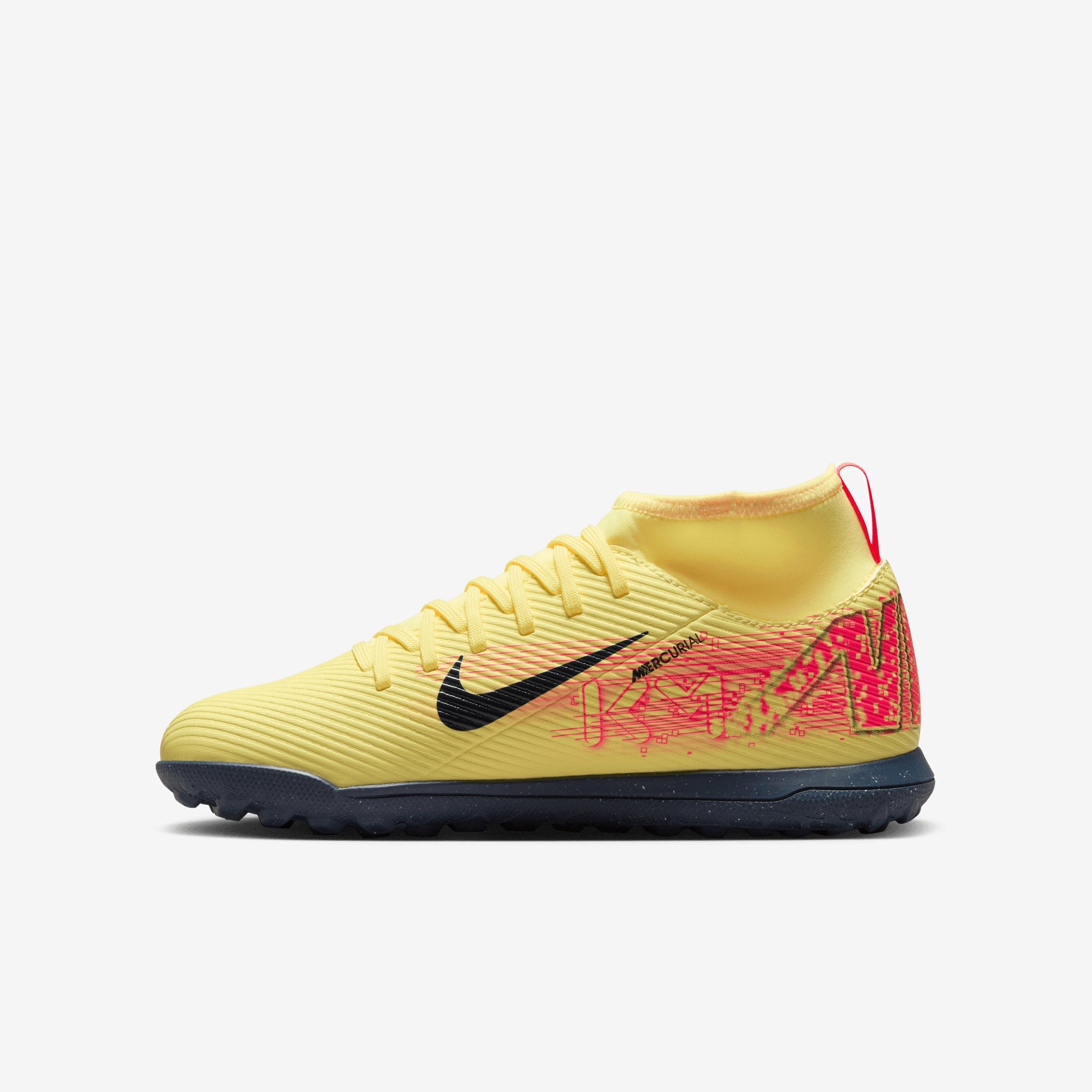 Nike Jr. Mercurial Superfly 10 Club "Kylian Mbappé" Big Kids' TF High-Top Soccer Shoes - Lt Laser Orange/Armory Navy