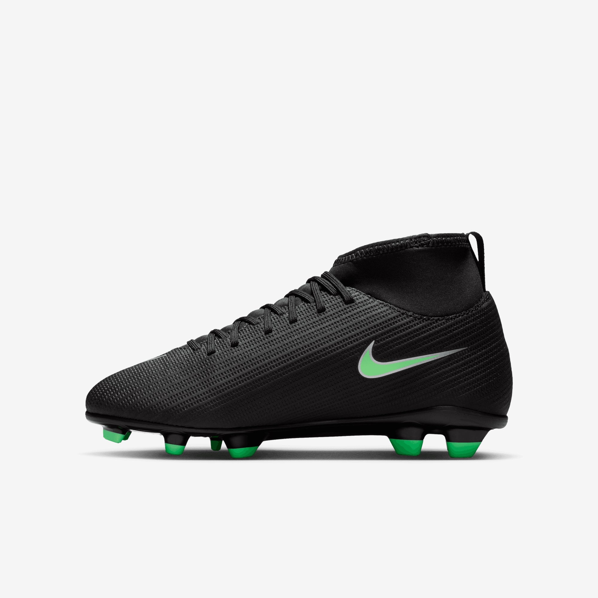 Nike Jr. Mercurial Superfly 11 Club Big Kids' Multi-Ground High-Top Soccer Cleats - Black/Illusion Green-Black