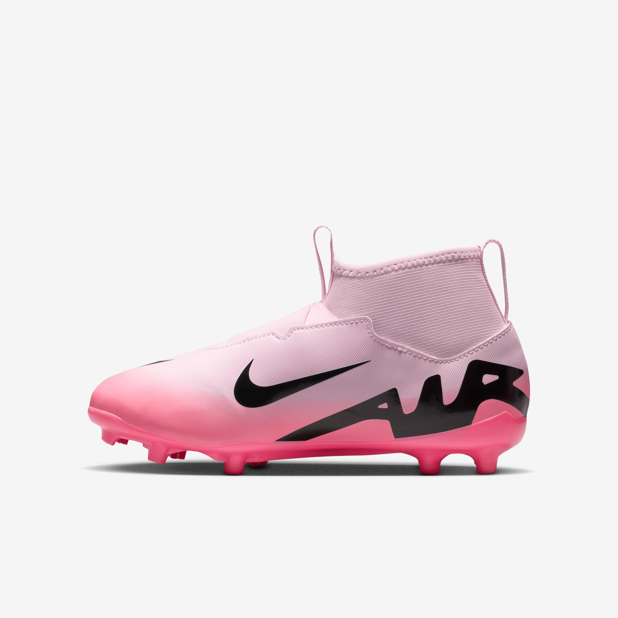 Nike Jr. Mercurial Superfly 9 Academy Little/Big Kids' MG High-Top Soccer Cleats - Pink Foam/Black