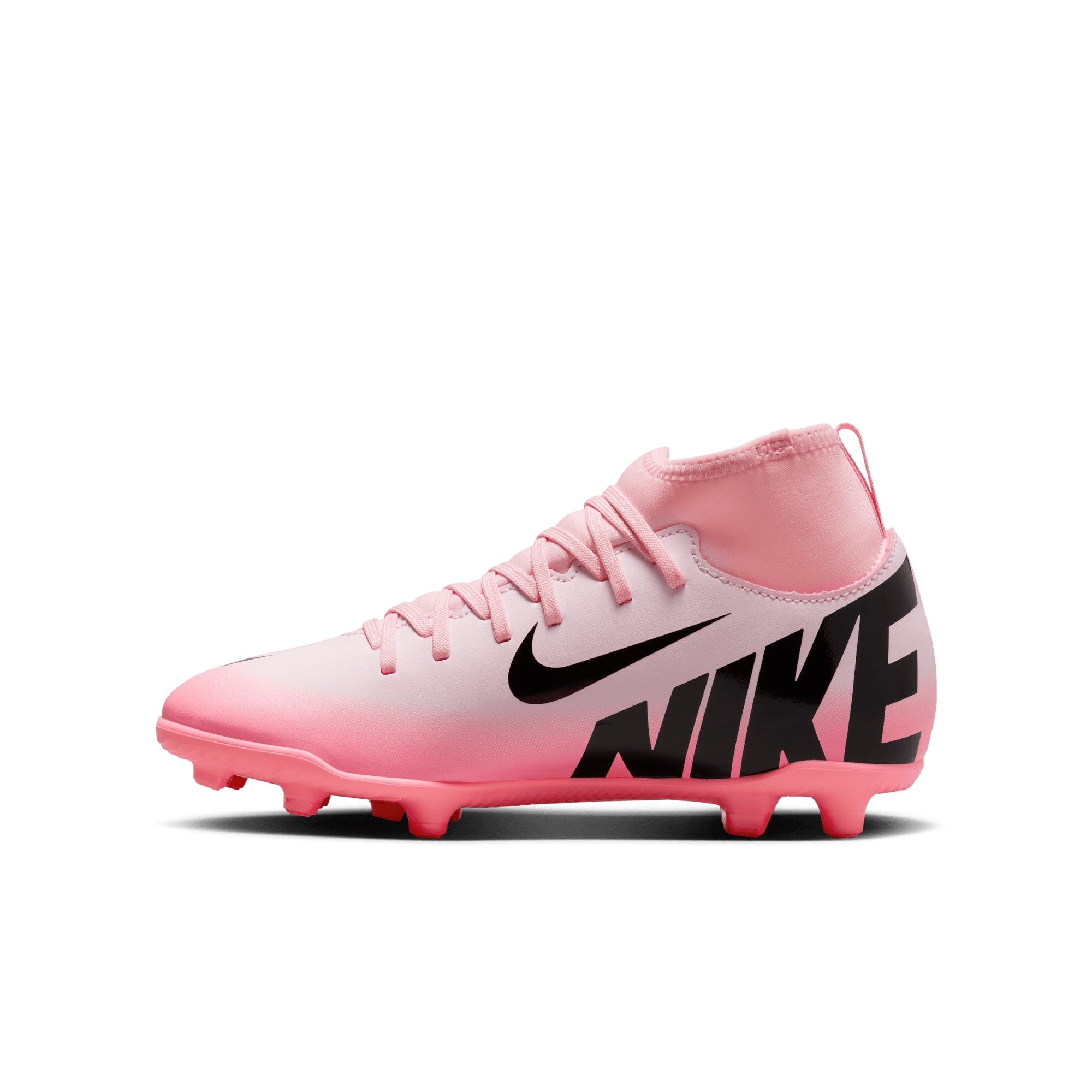 Nike Jr. Mercurial Superfly 9 Club Big Kids' MG High-Top Soccer Cleats - Pink Foam/Black