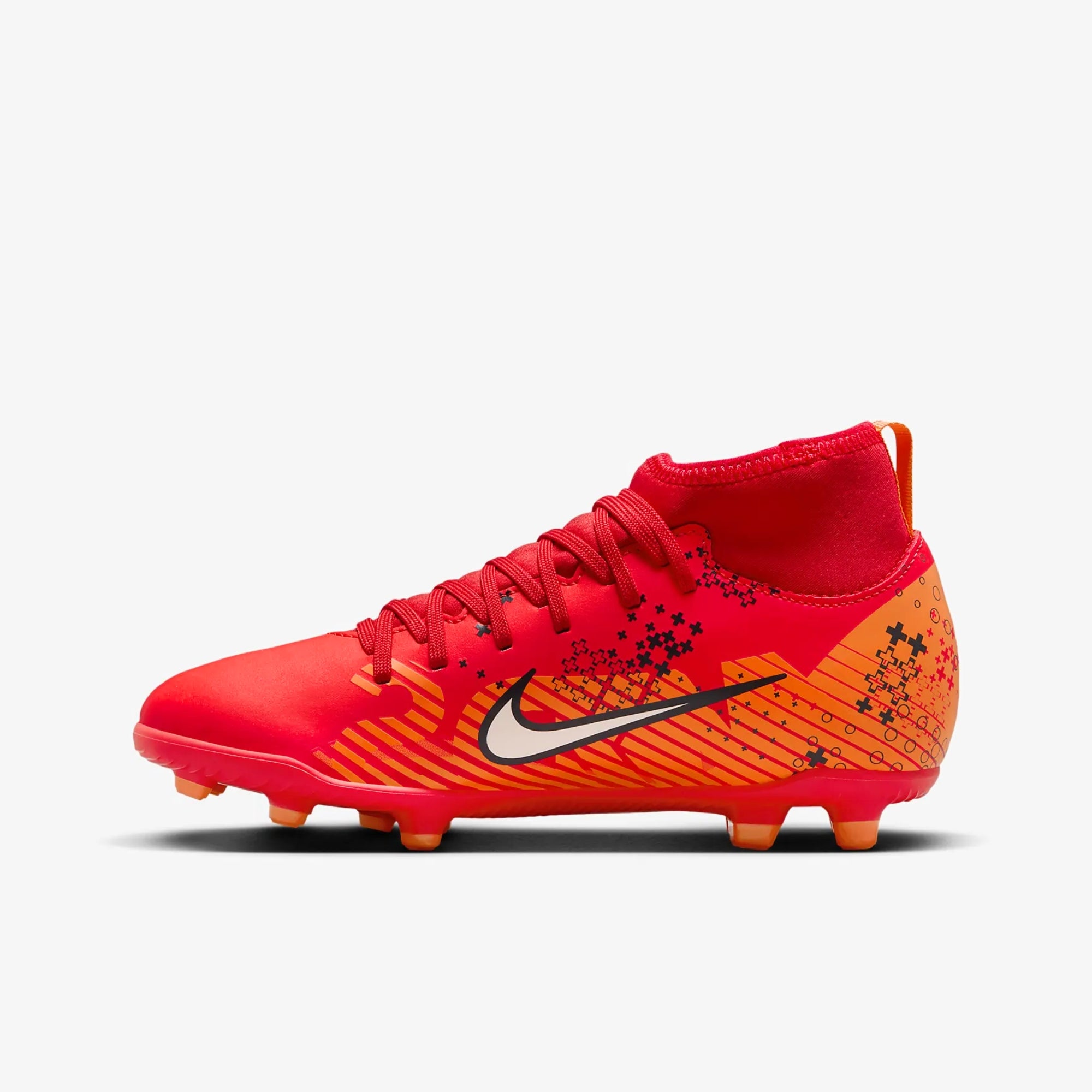 Nike Jr. Mercurial Superfly 9 Club Mercurial Dream Speed Little/Big Kids' MG High-Top Soccer Cleats - Lt Crimson/Pale Ivory/Bright Mandarin