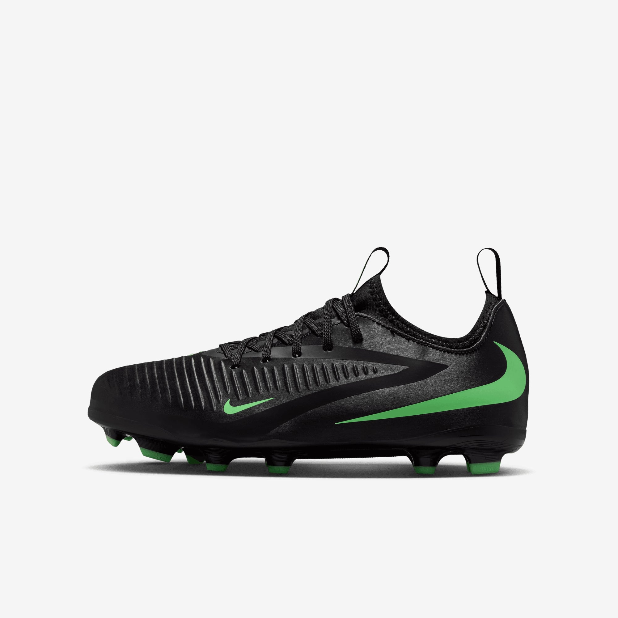 Nike Jr. Phantom 6 Low Academy Big Kids' Multi-Ground Soccer Cleats - Black/Illusion Green-Black