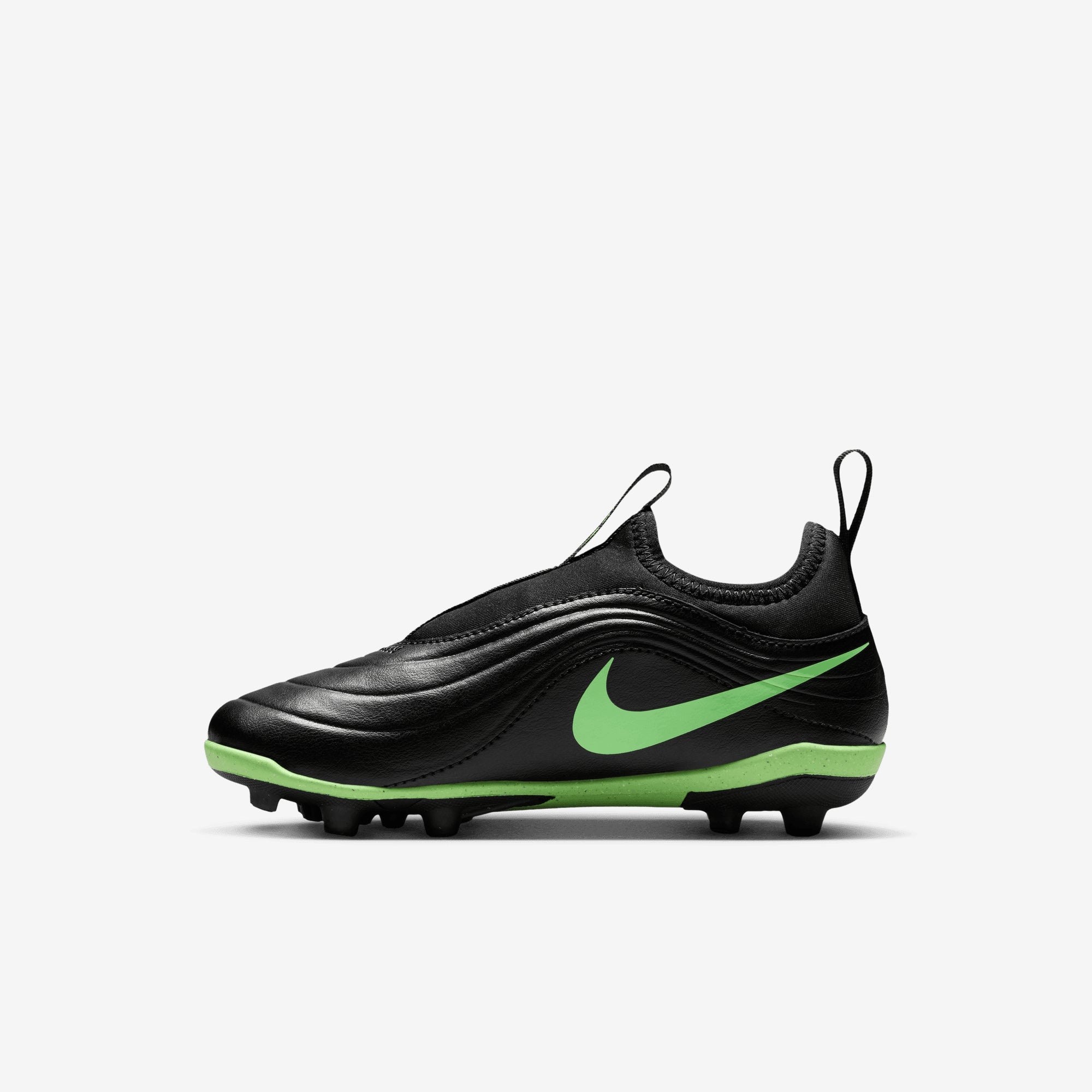 Nike Jr. Tiempo Maestro Club Flex Little Kids' Multi-Ground Low-Top Soccer Cleats - Black/Illusion Green-Black