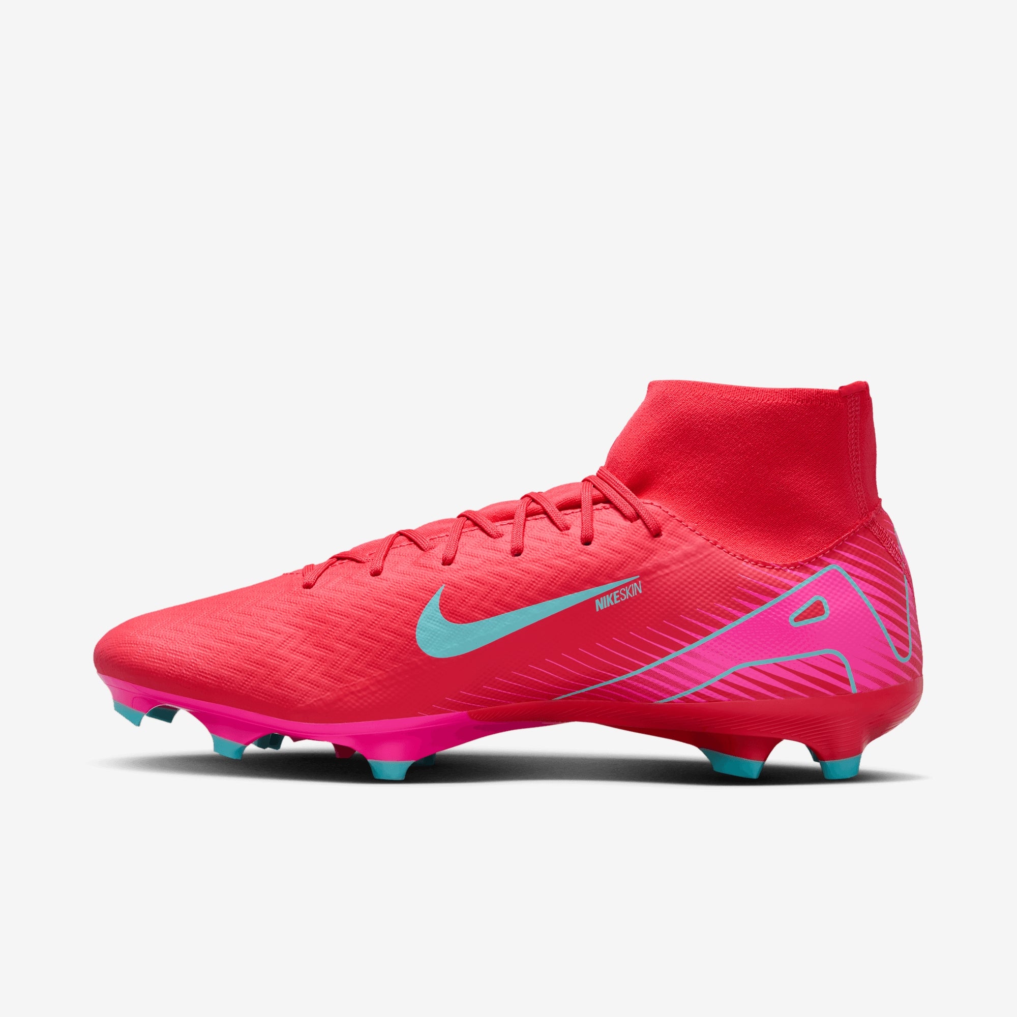 Nike Mercurial Superfly 10 Academy MG High-Top Soccer Cleats - Ember Glow/Aurora Green