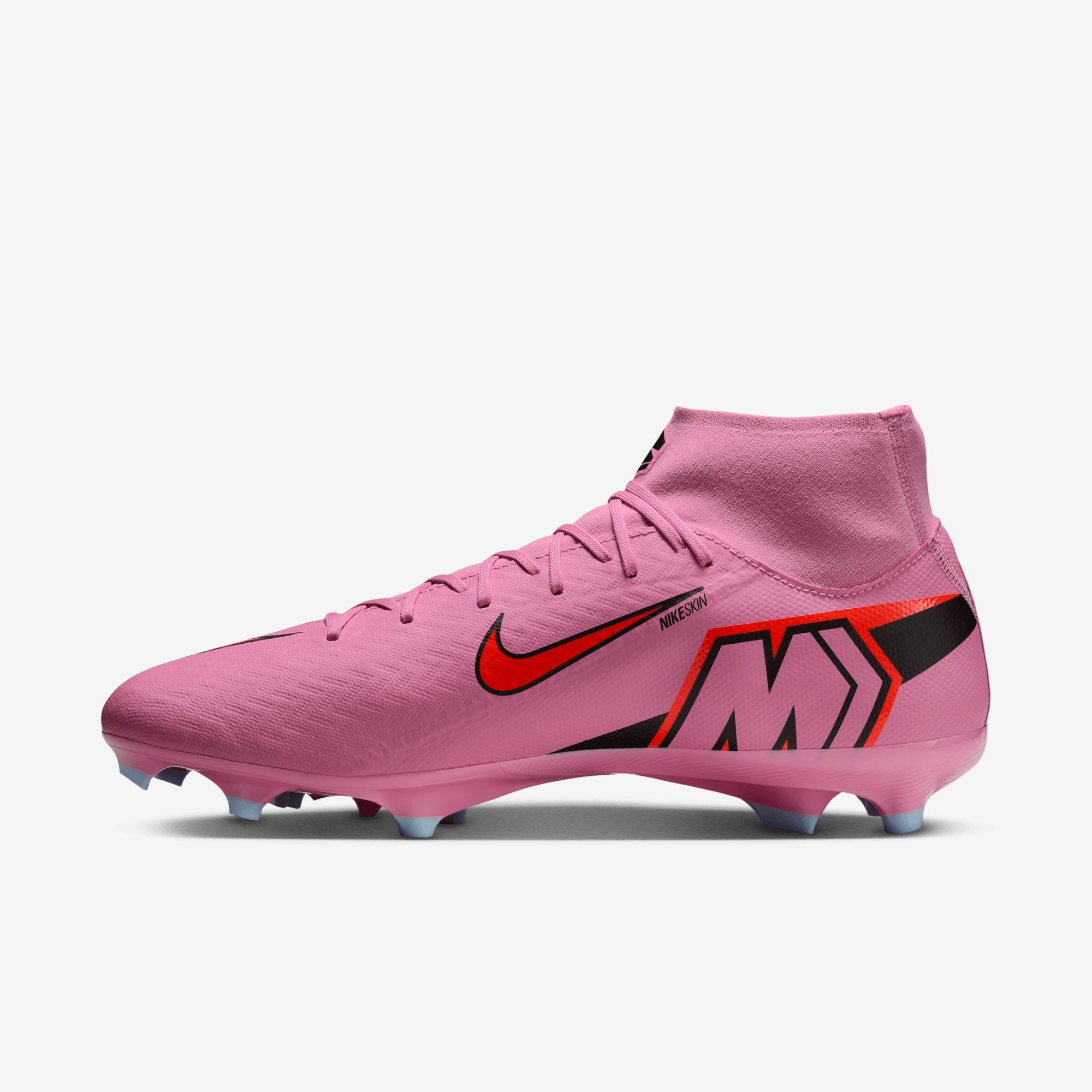 Nike Mercurial Superfly 10 Academy Multi-Ground High-Top Soccer Cleats - Magic Flamingo/Black-Total Crimson