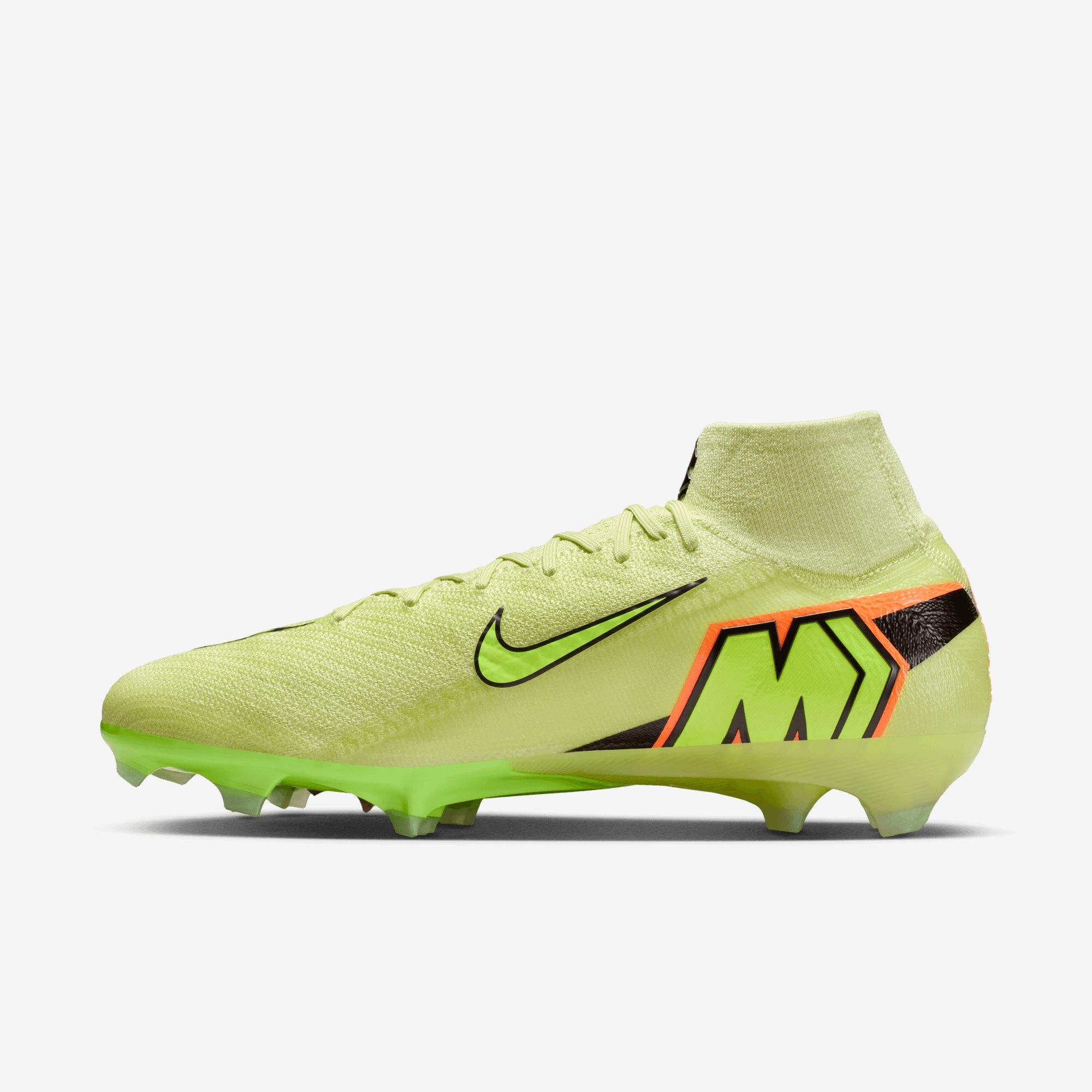 Nike Mercurial Superfly 10 Elite Firm-Ground High-Top Soccer Cleats - Limelight/Volt-Hyper Crimson