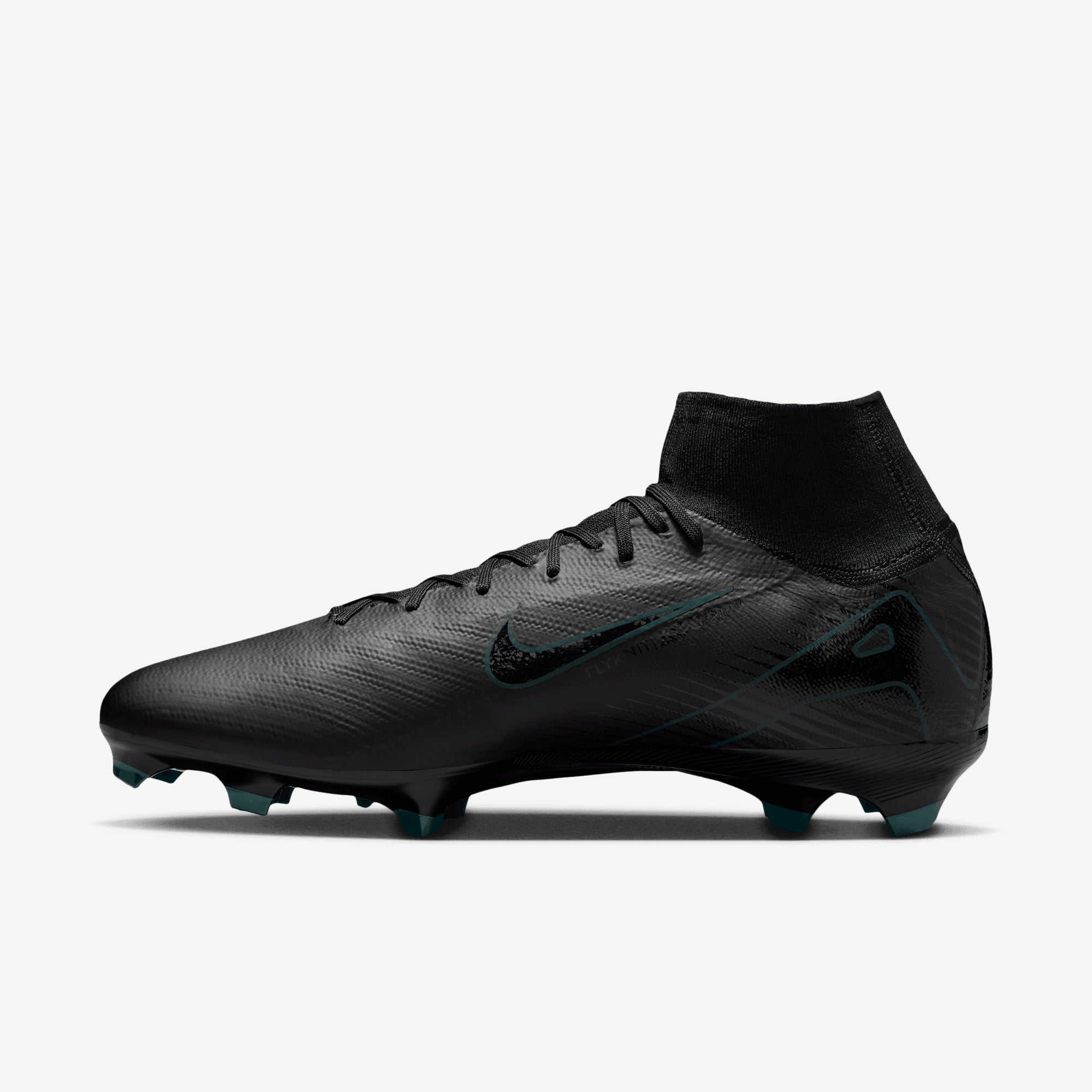 Nike Mercurial Superfly 10 Pro FG High-Top Soccer Cleats - Black/Black-Deep Jungle