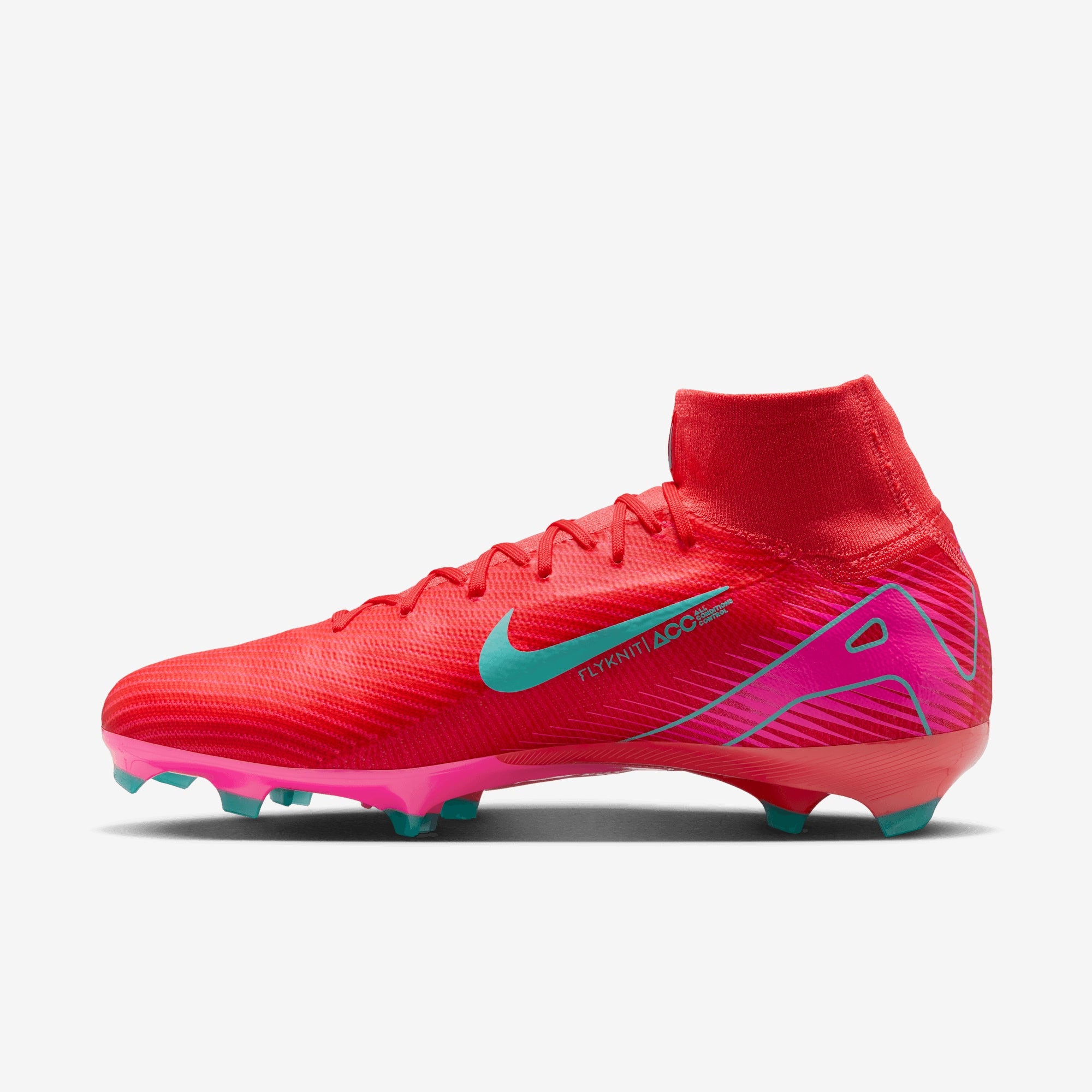 Nike Mercurial Superfly 10 Pro FG High-Top Soccer Cleats - Ember Glow/Aurora Green