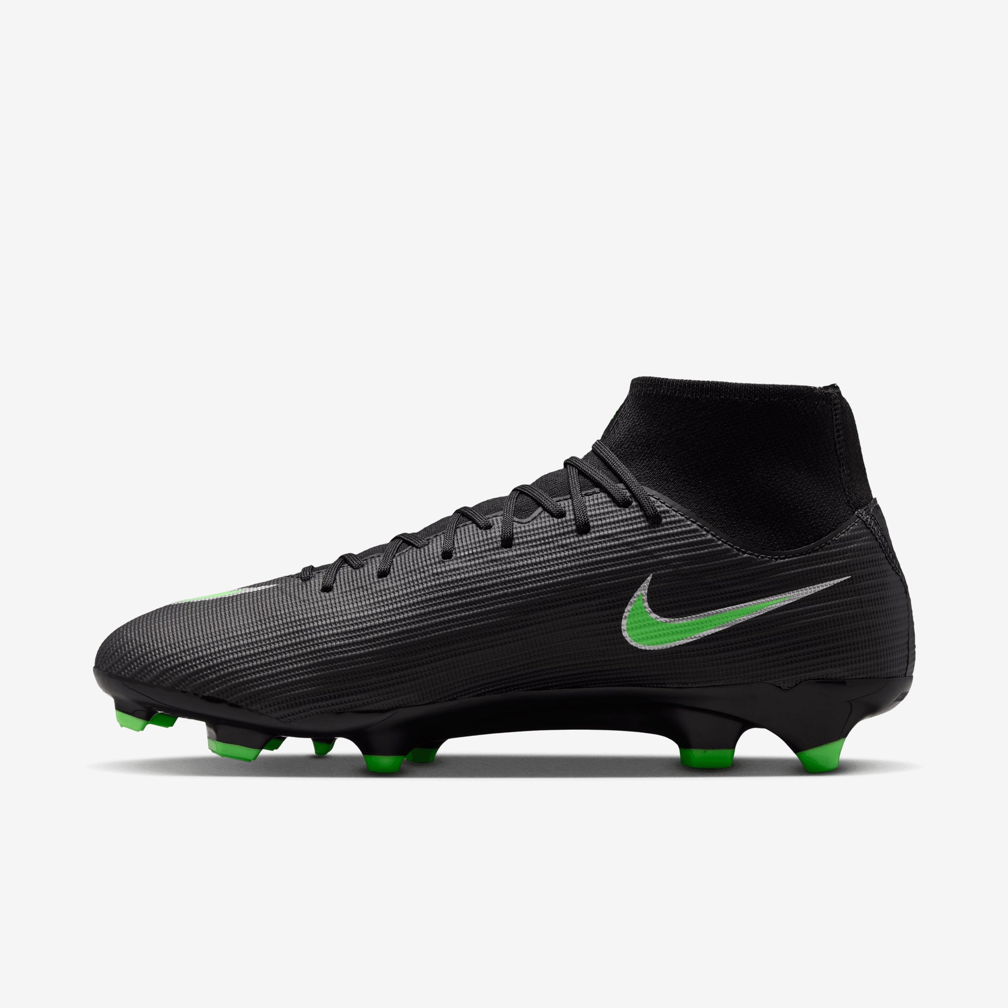 Nike Mercurial Superfly 11 Academy Multi-Ground High-Top Soccer Cleats - Black/Illusion Green-Black