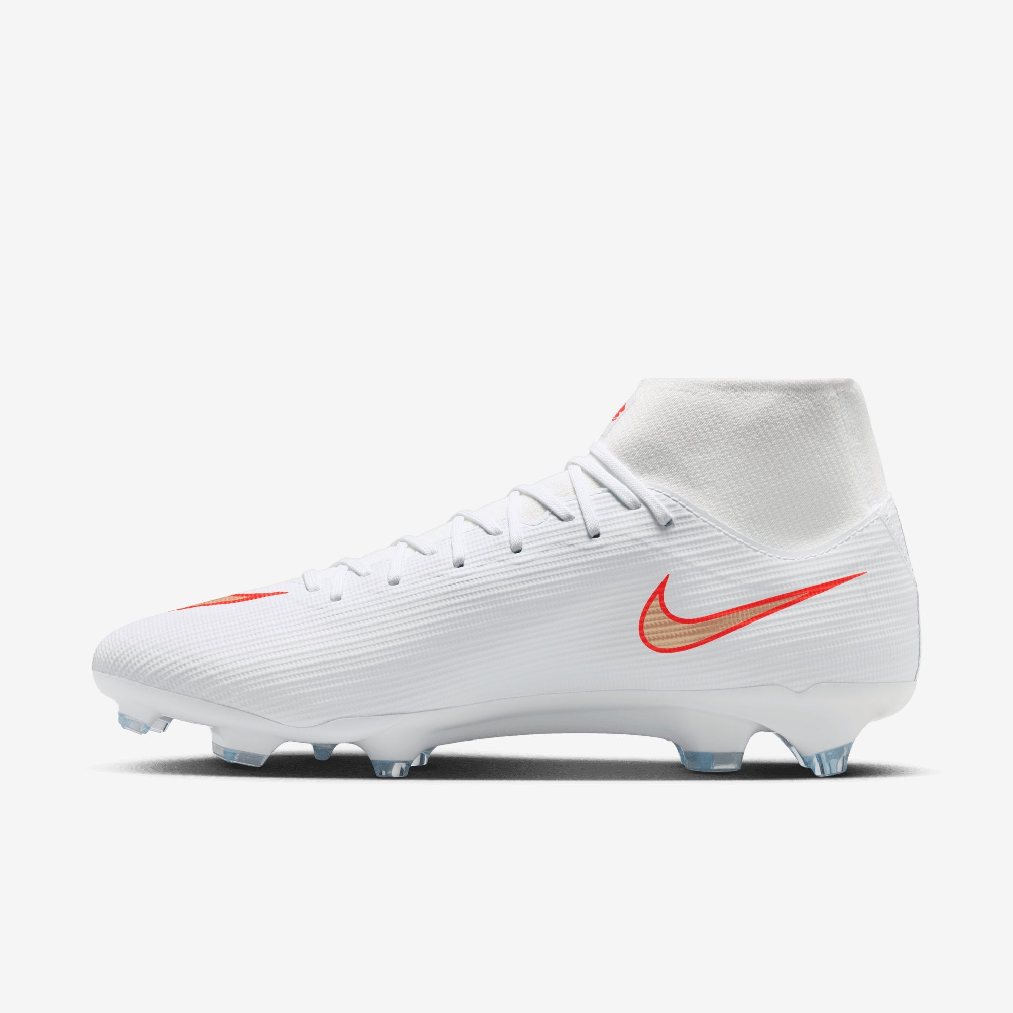 Nike Mercurial Superfly 11 Academy Multi-Ground High-Top Soccer Cleats - White/Blur-Bright Crimson