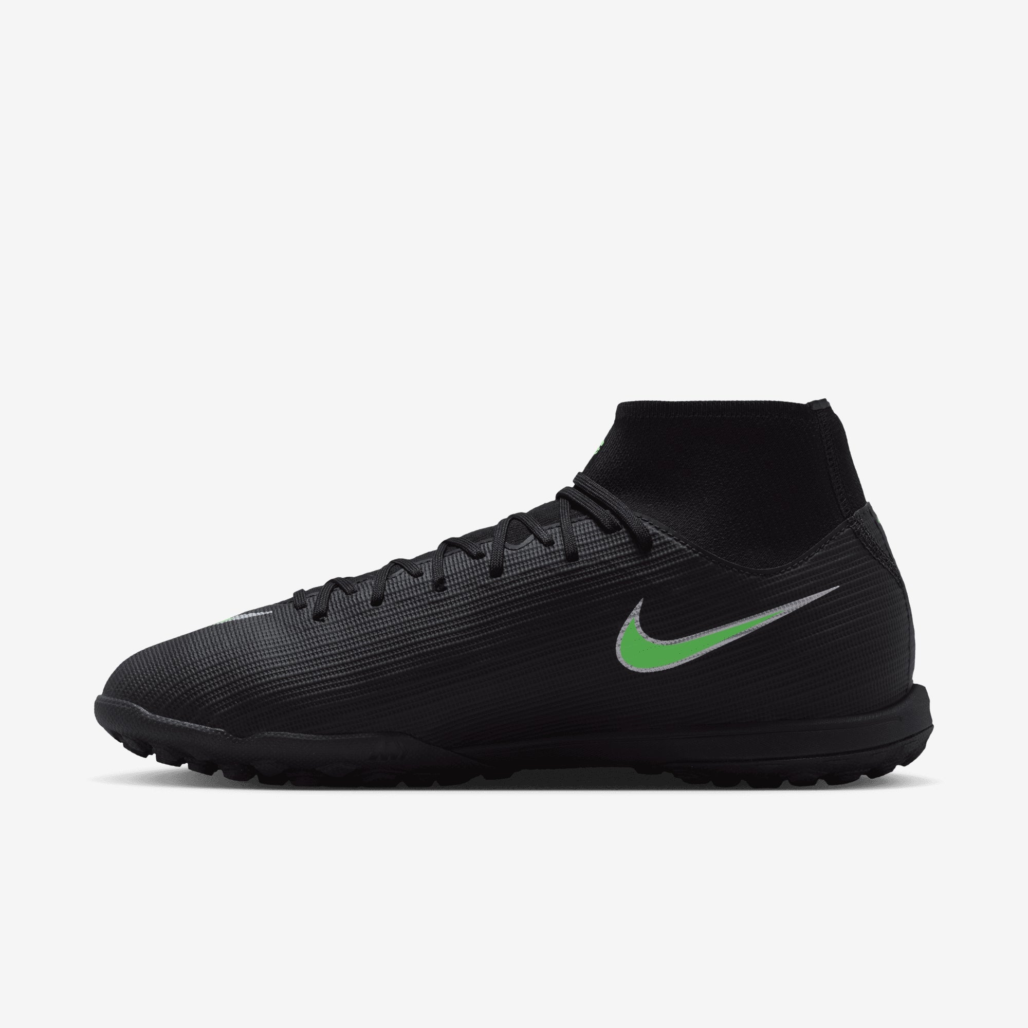 Nike Mercurial Superfly 11 Academy Turf High-Top Soccer Shoes - Black/Illusion Green-Black