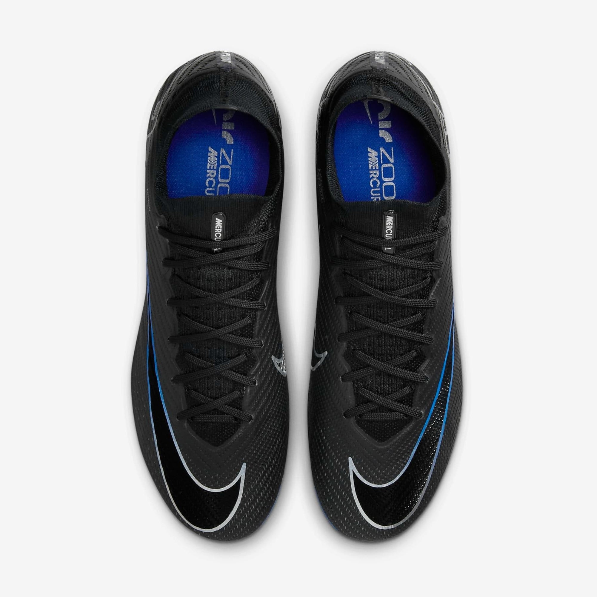 Nike Mercurial Superfly 9 Elite FG High-Top Soccer Cleats - Black/Chrome/Hyper Royal