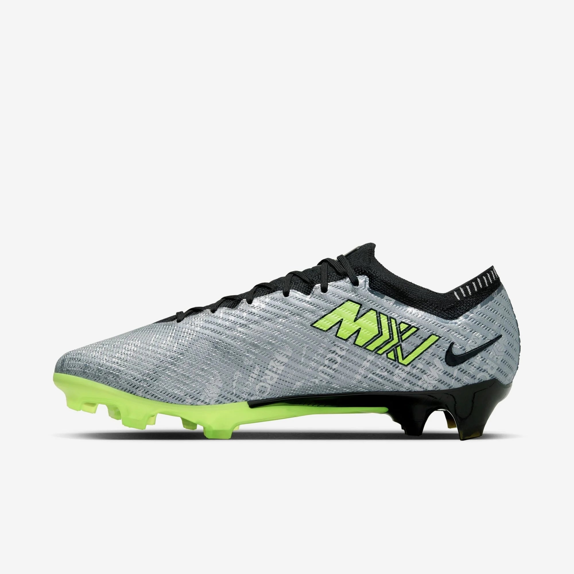 Nike Mercurial Vapor 15 Elite XXV FG Low-Top Soccer Cleats - Metallic Silver/Volt/Black