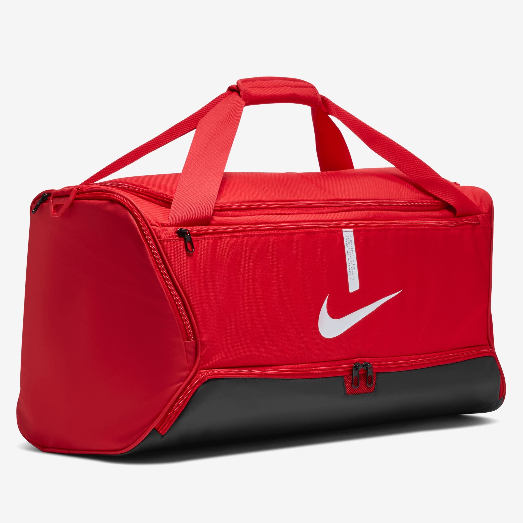 Nike Academy Team Soccer Duffel Bag (Medium, 60L) - University Red/Black/White