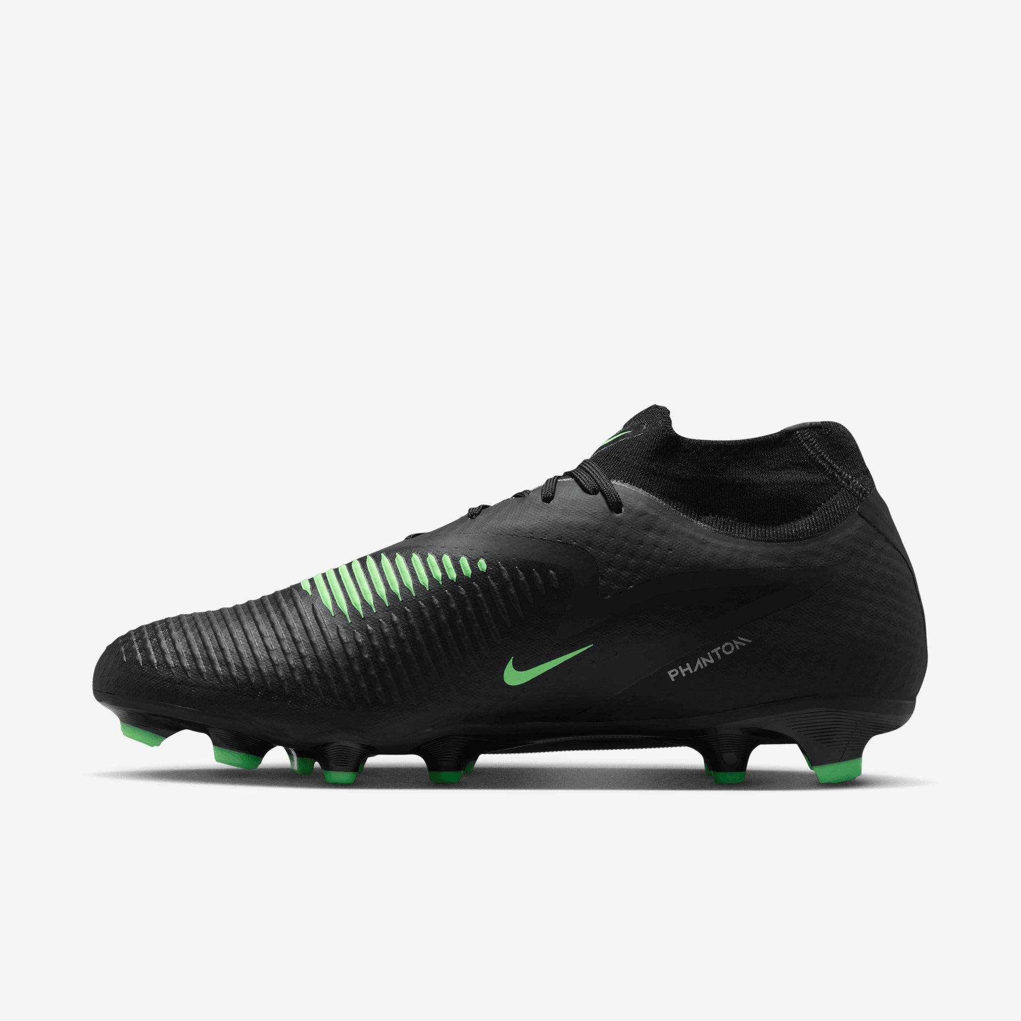 Nike Phantom 6 High Academy Multi-Ground Soccer Cleats - Black/Illusion Green-Black
