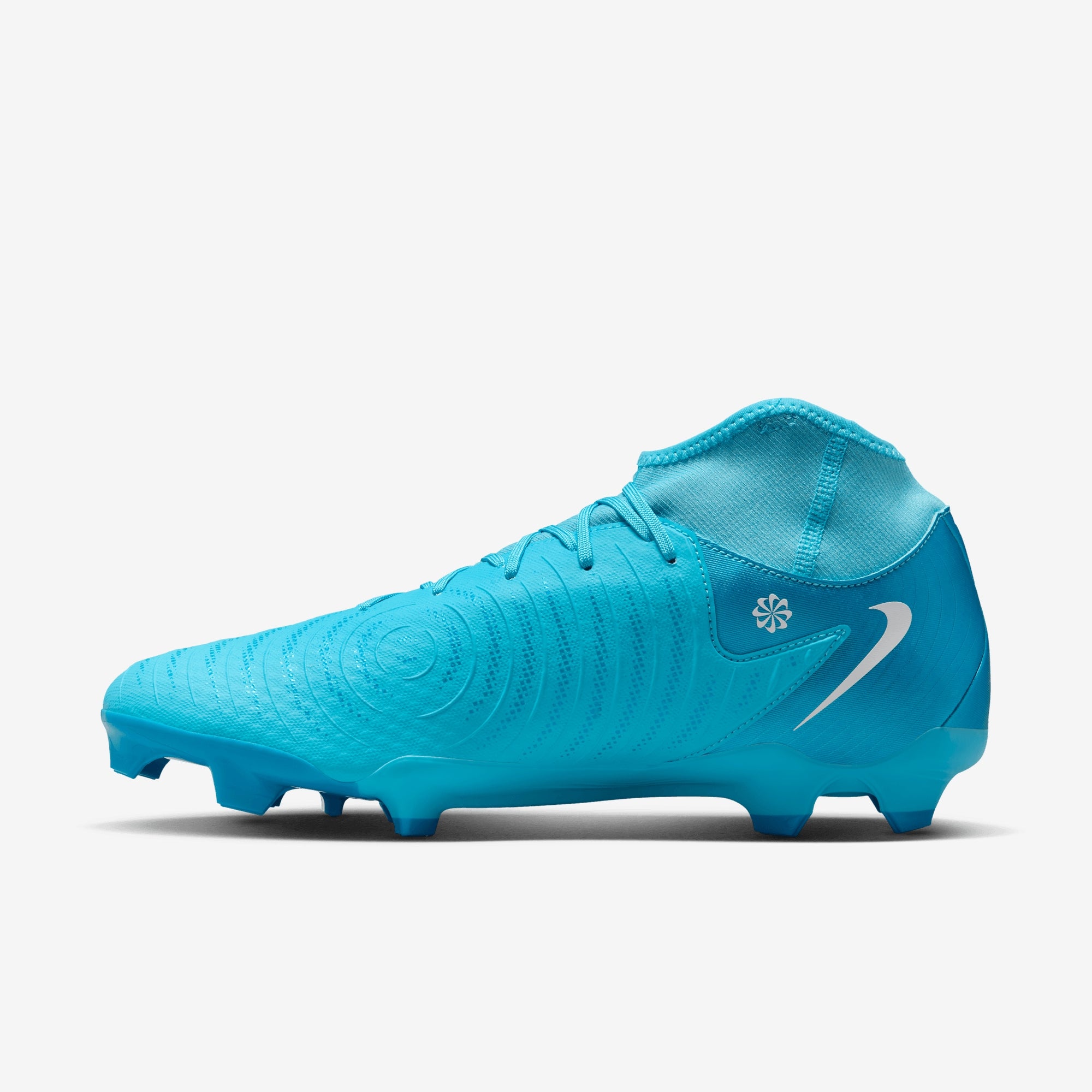 Nike Phantom Luna 2 Academy MG High-Top Soccer Cleats - Blue Fury/White