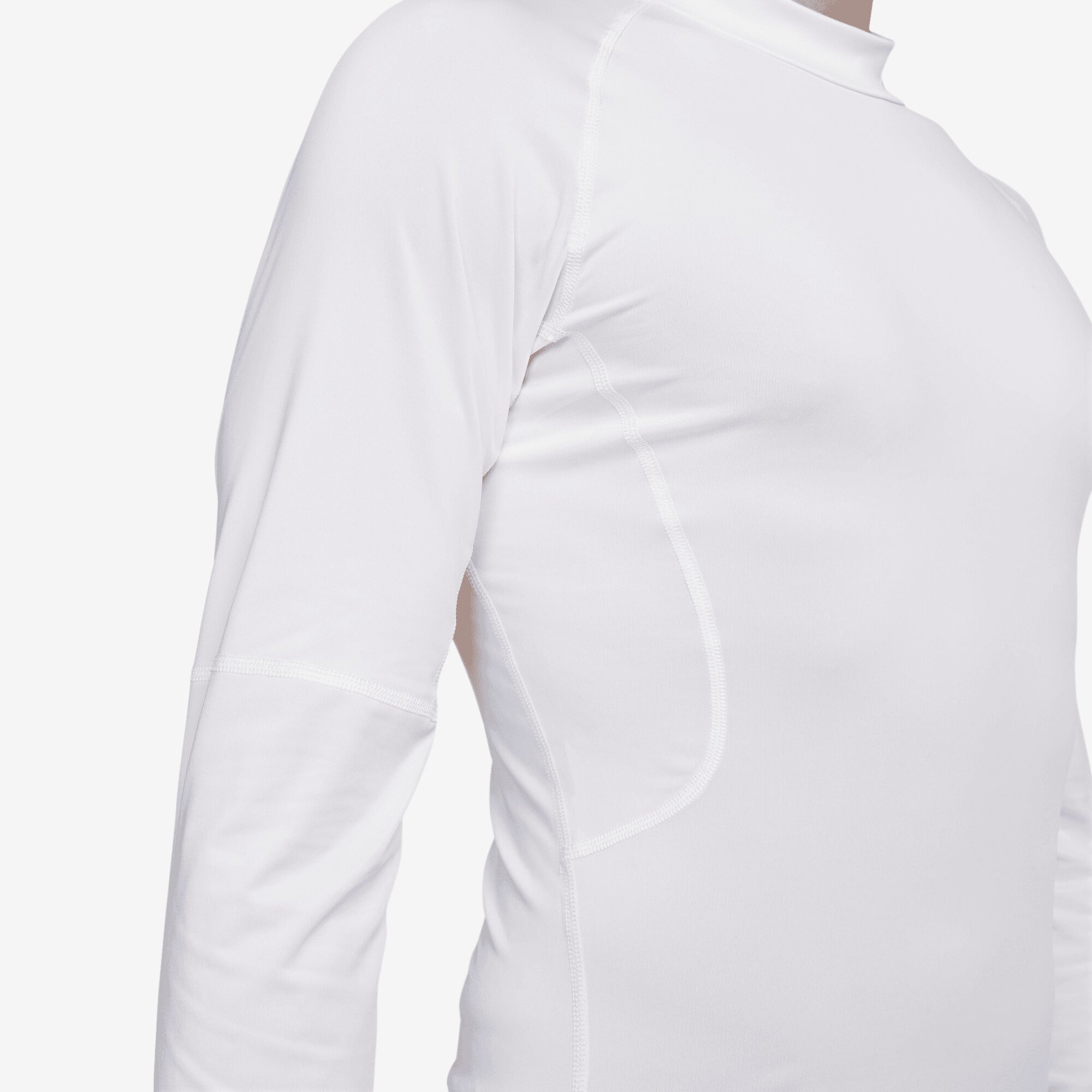 Nike Pro Men's Dri-FIT Fitness Mock-Neck Long-Sleeve Top - White/Black