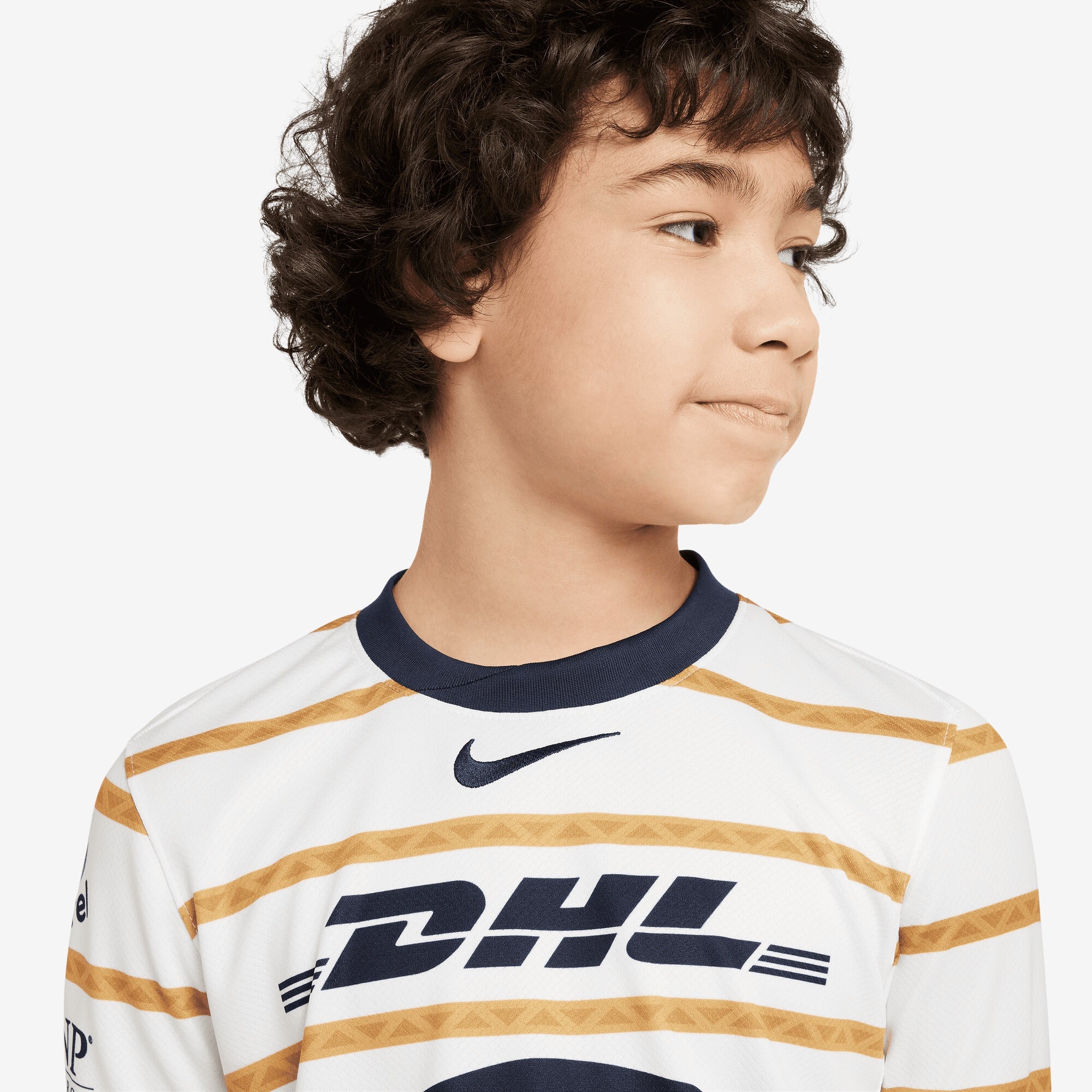 Nike Pumas UNAM 2024/25 Stadium Home Big Kids' Dri-FIT Soccer Replica Jersey - White/Obsidian/Obsidian