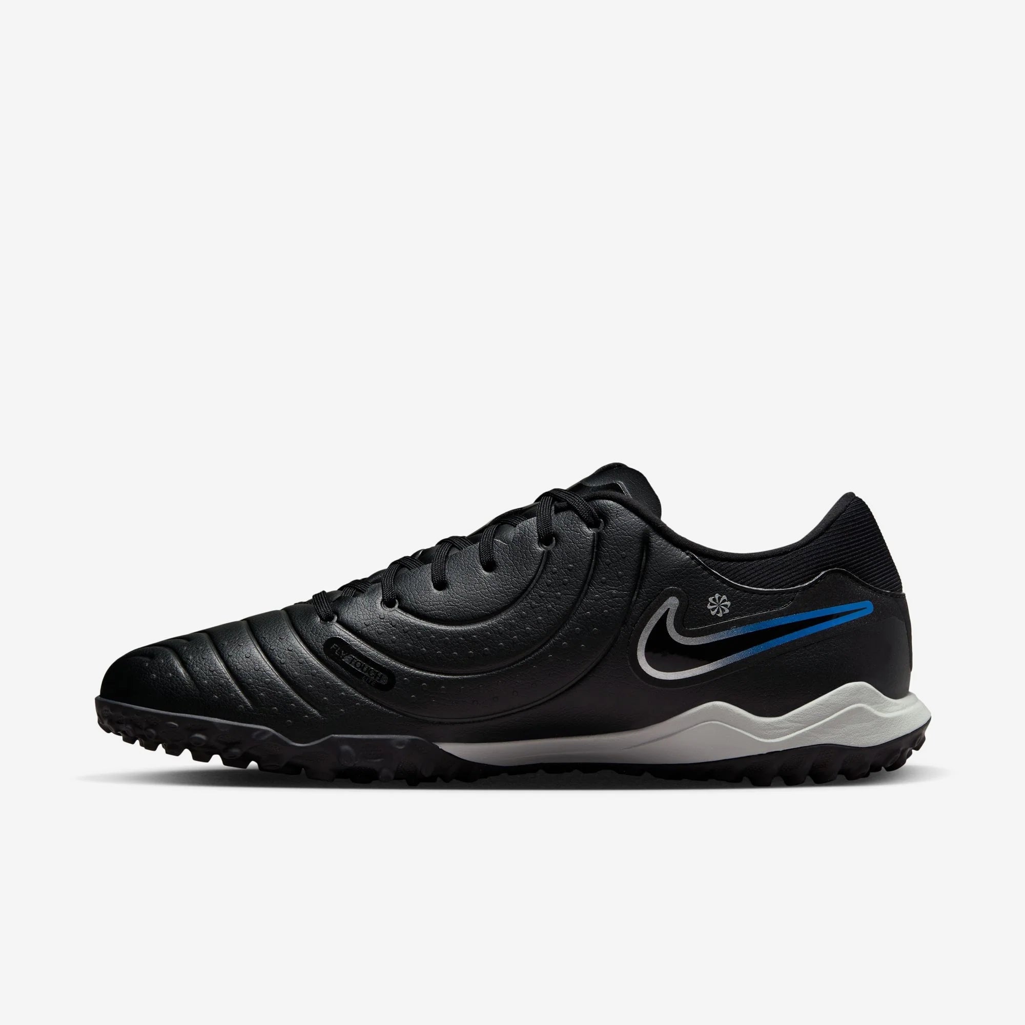 Nike Tiempo Legend 10 Academy TF Low-Top Soccer Shoes - Black/Chrome/Hyper Royal