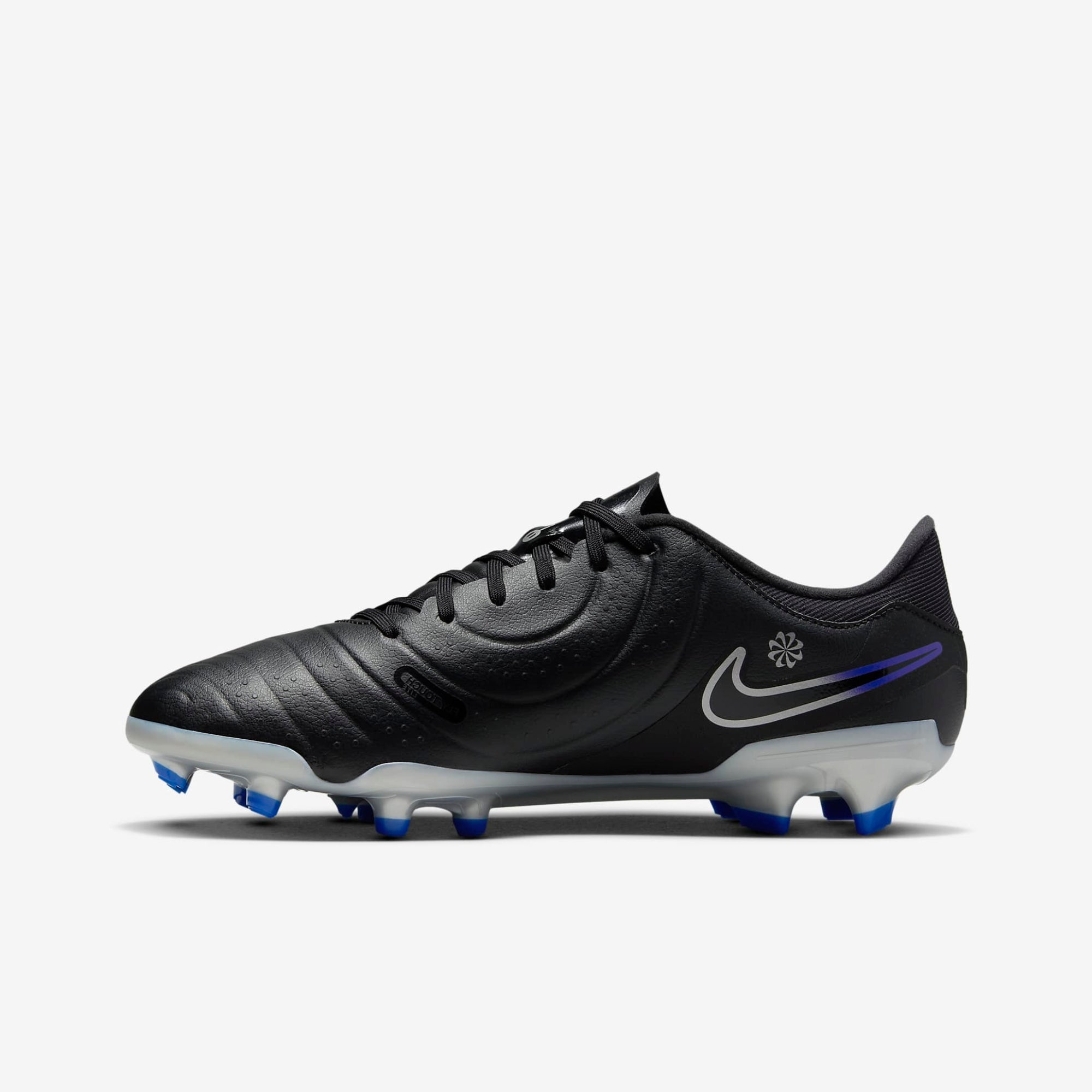 Nike Tiempo Legend 10 Academy Multi-Ground Low-Top Soccer Cleats - Black/Chrome/Hyper Royal