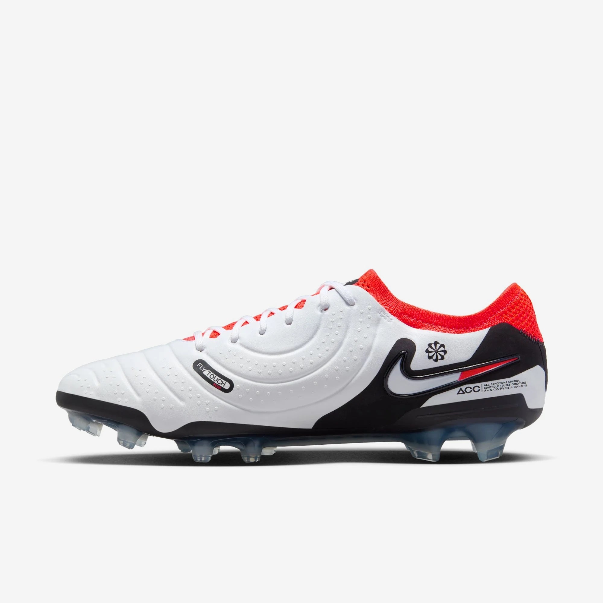 Nike Tiempo Legend 10 Elite FG Low-Top Soccer Cleats - White/Black/Bright Crimson