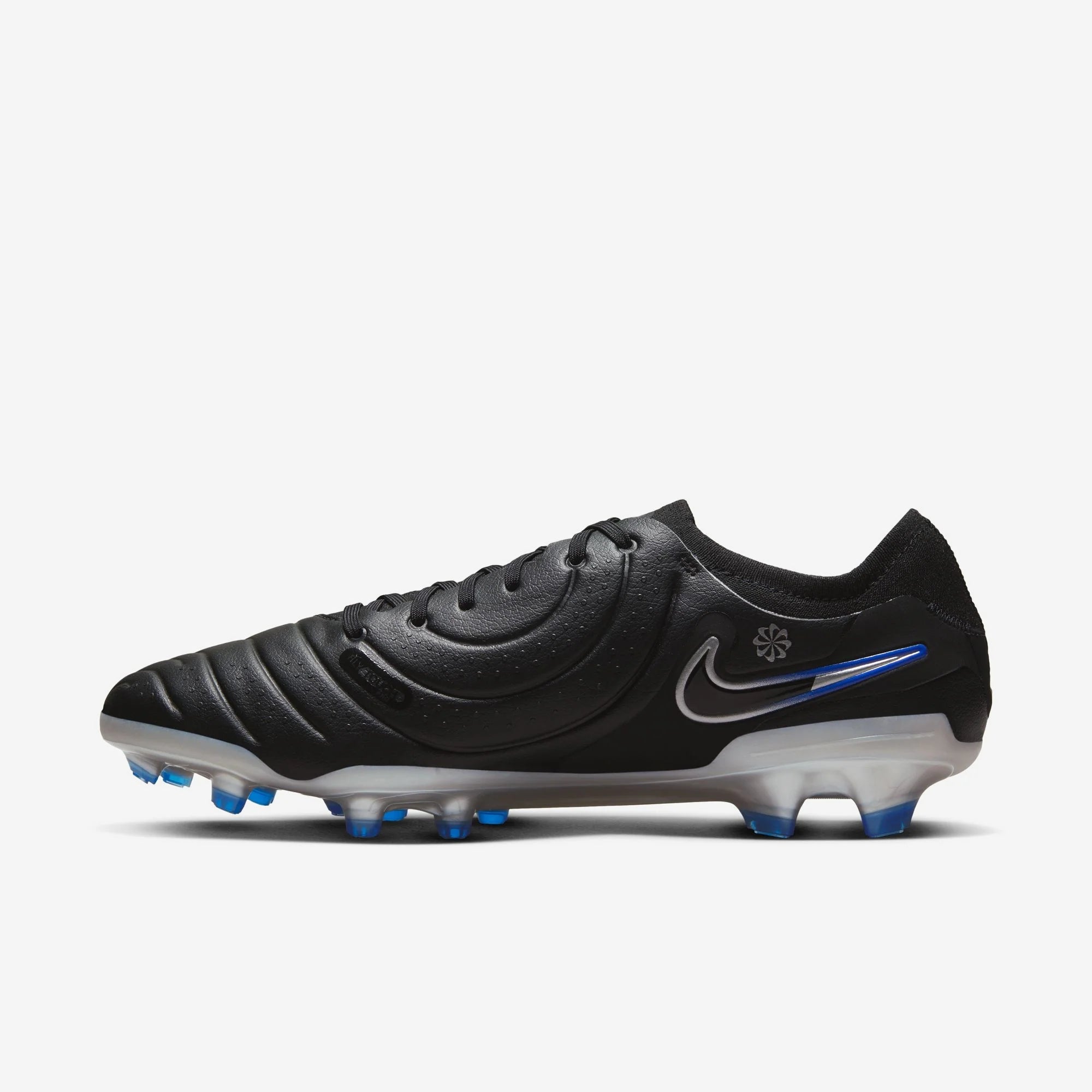 Nike Tiempo Legend 10 Pro FG Low-Top Soccer Cleats - Black/Chrome/Hyper Royal