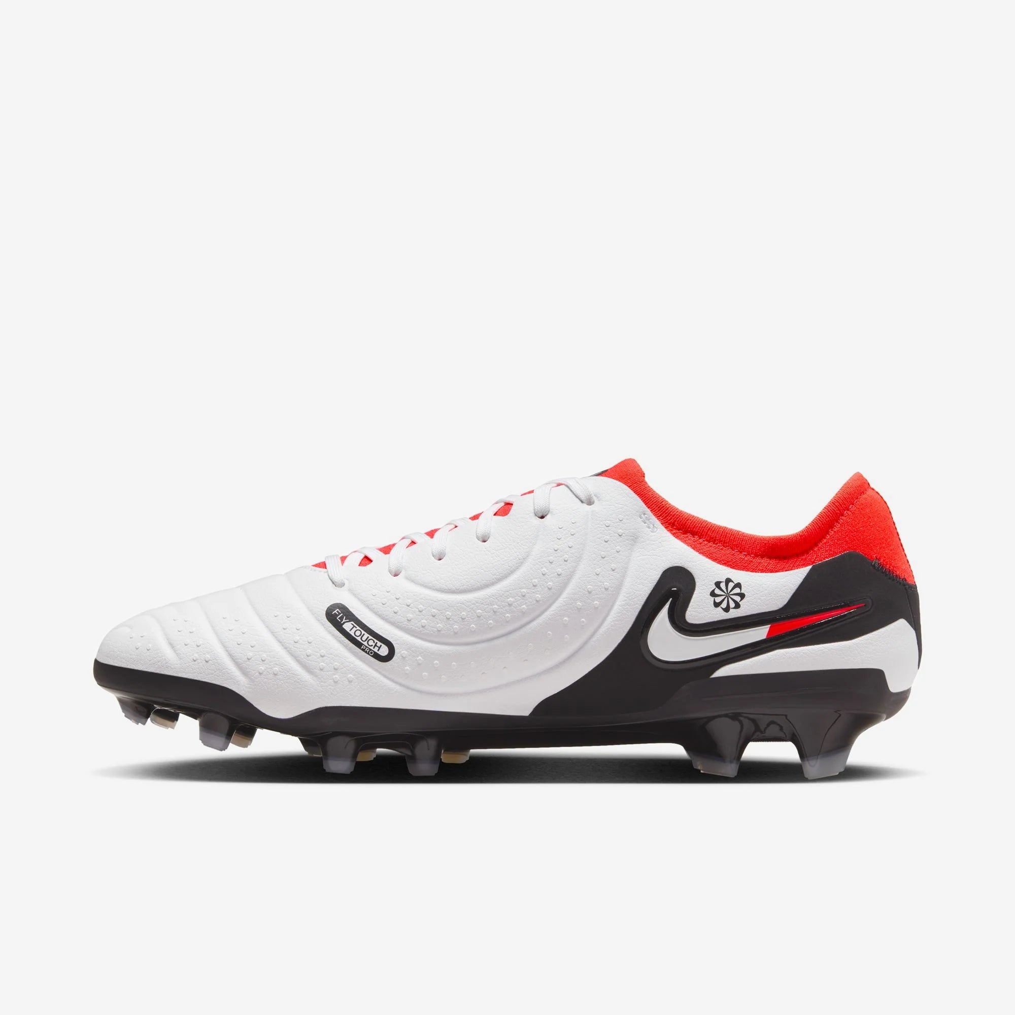 Nike Tiempo Legend 10 Pro FG Low-Top Soccer Cleats - White/Bright Crimson/Black