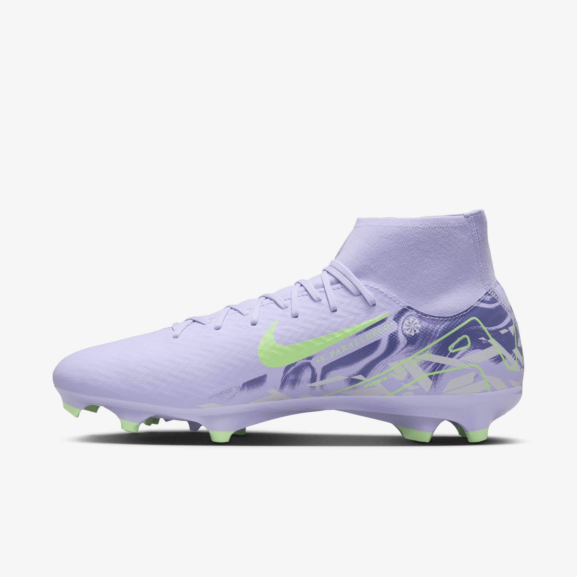 Nike United Mercurial Superfly 10 Academy MG High-Top Soccer Cleats - Purple Agate/Barely Volt