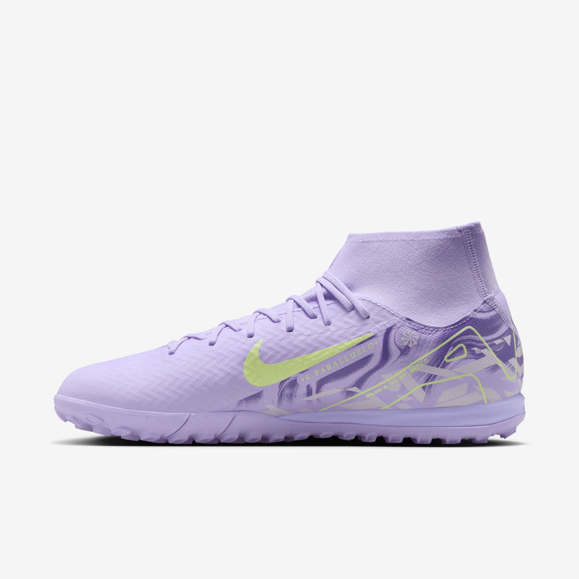 Nike United Mercurial Superfly 10 Academy TF High-Top Soccer Shoes - Purple Agate/Barely Volt