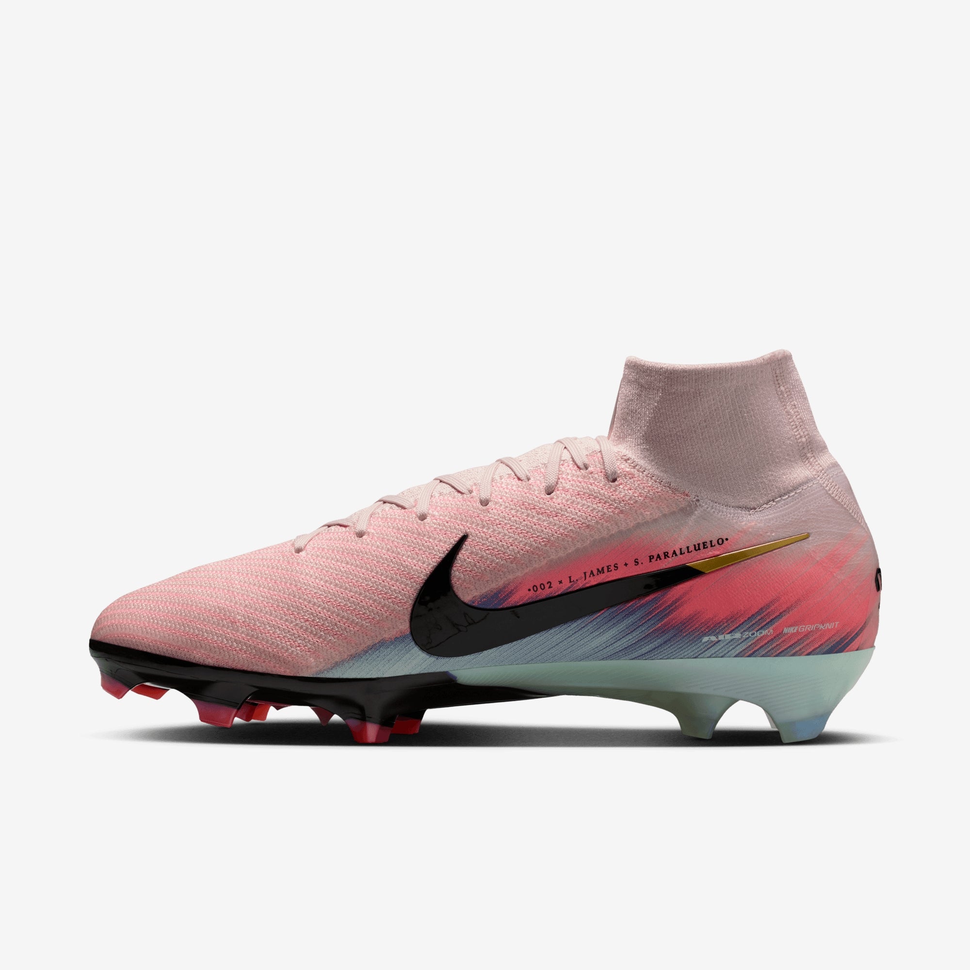 Nike United Mercurial Superfly 10 Elite Firm-Ground High-Top Soccer Cleats - Silt Red/Racer Blue