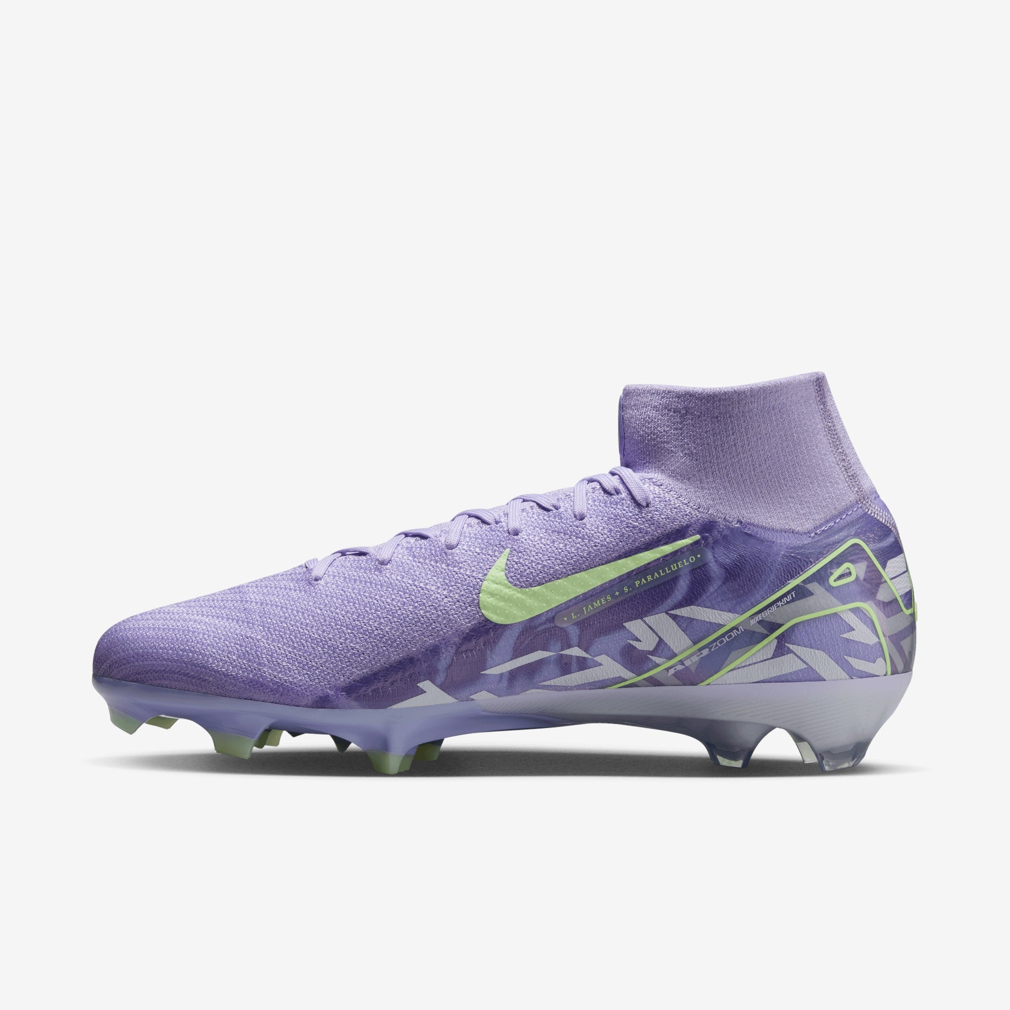 Nike United Mercurial Superfly 10 Elite FG High-Top Soccer Cleats - Purple Agate/Barely Volt