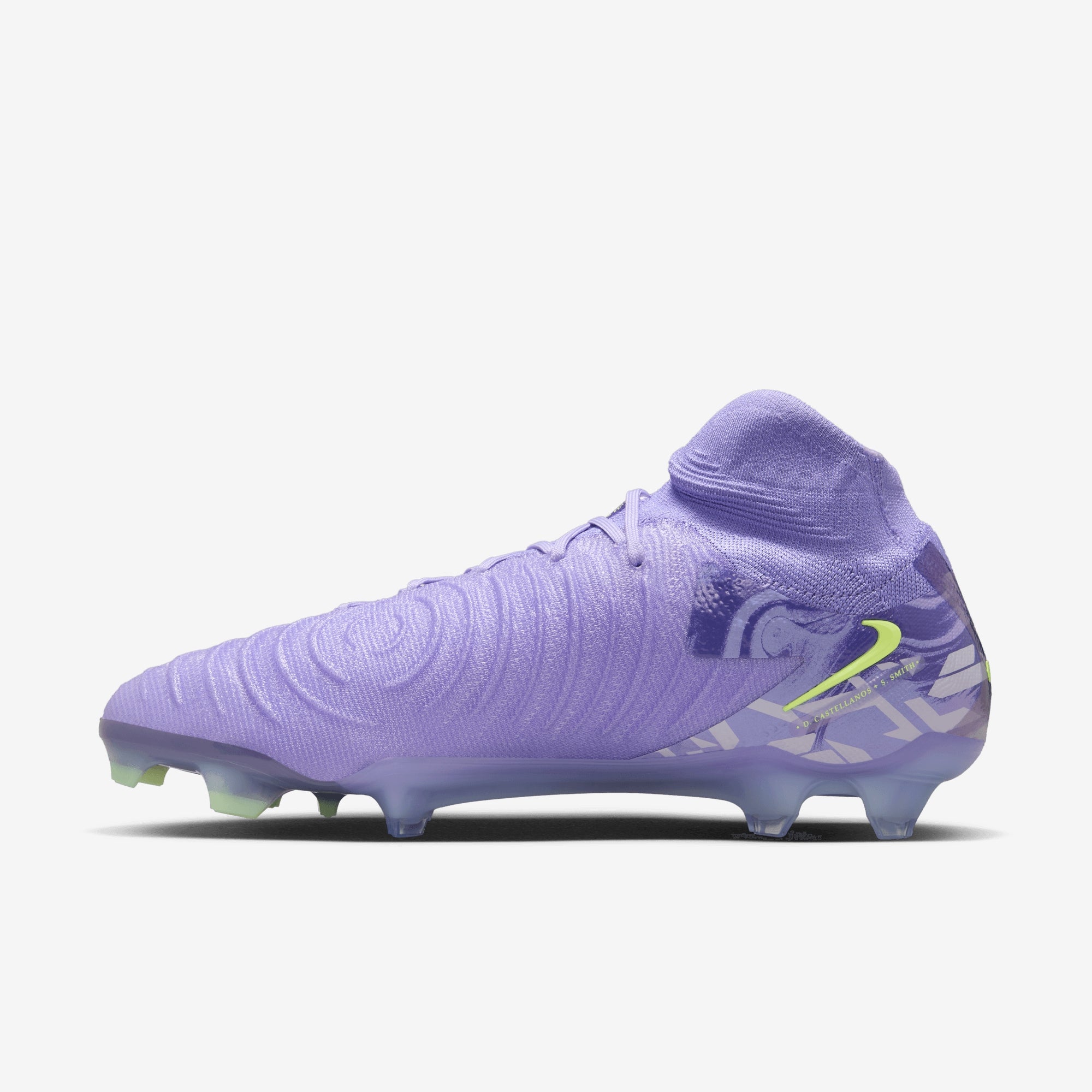 Nike United Phantom Luna 2 Elite FG High-Top Soccer Cleats - Purple Agate/Barely Volt