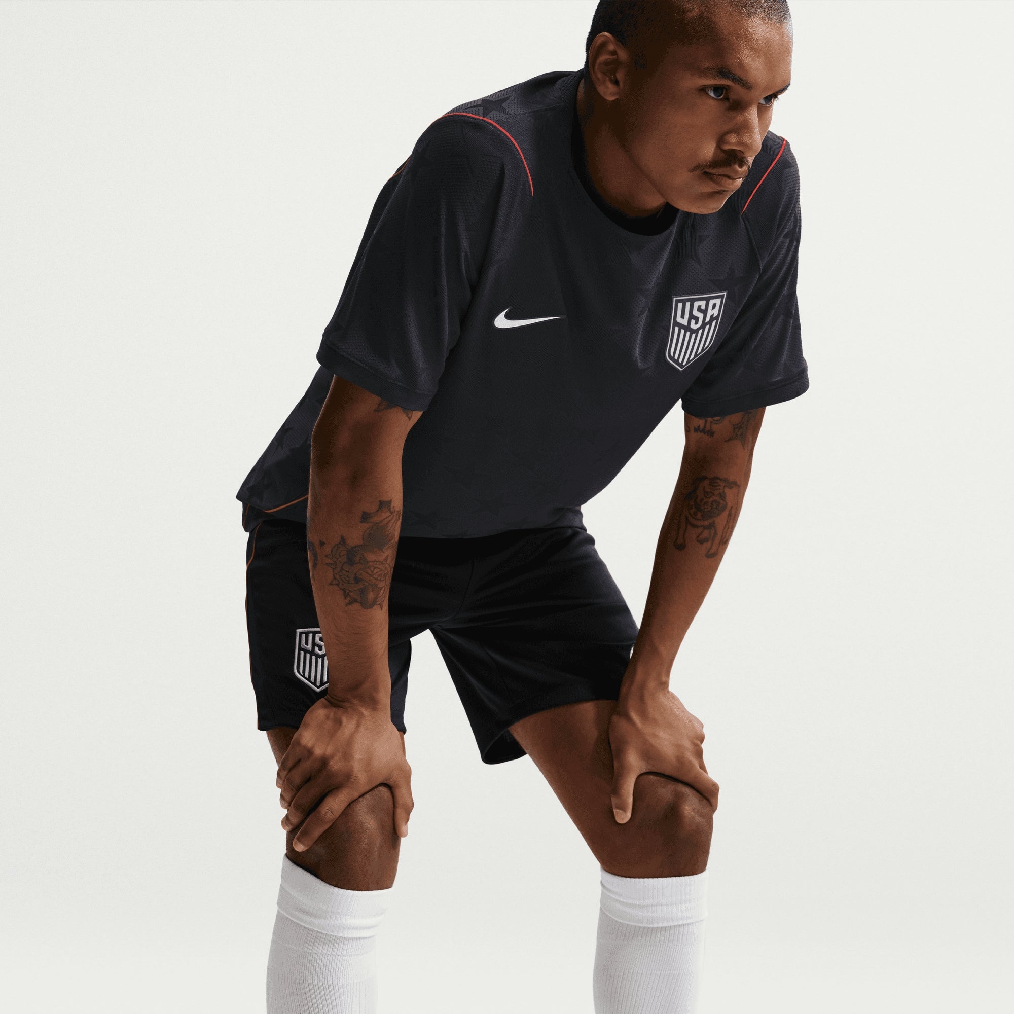 Nike USMNT 2026/27 Match Away Men's Aero-FIT Soccer Authentic Jersey - Dark Obsidian/Pure Platinum