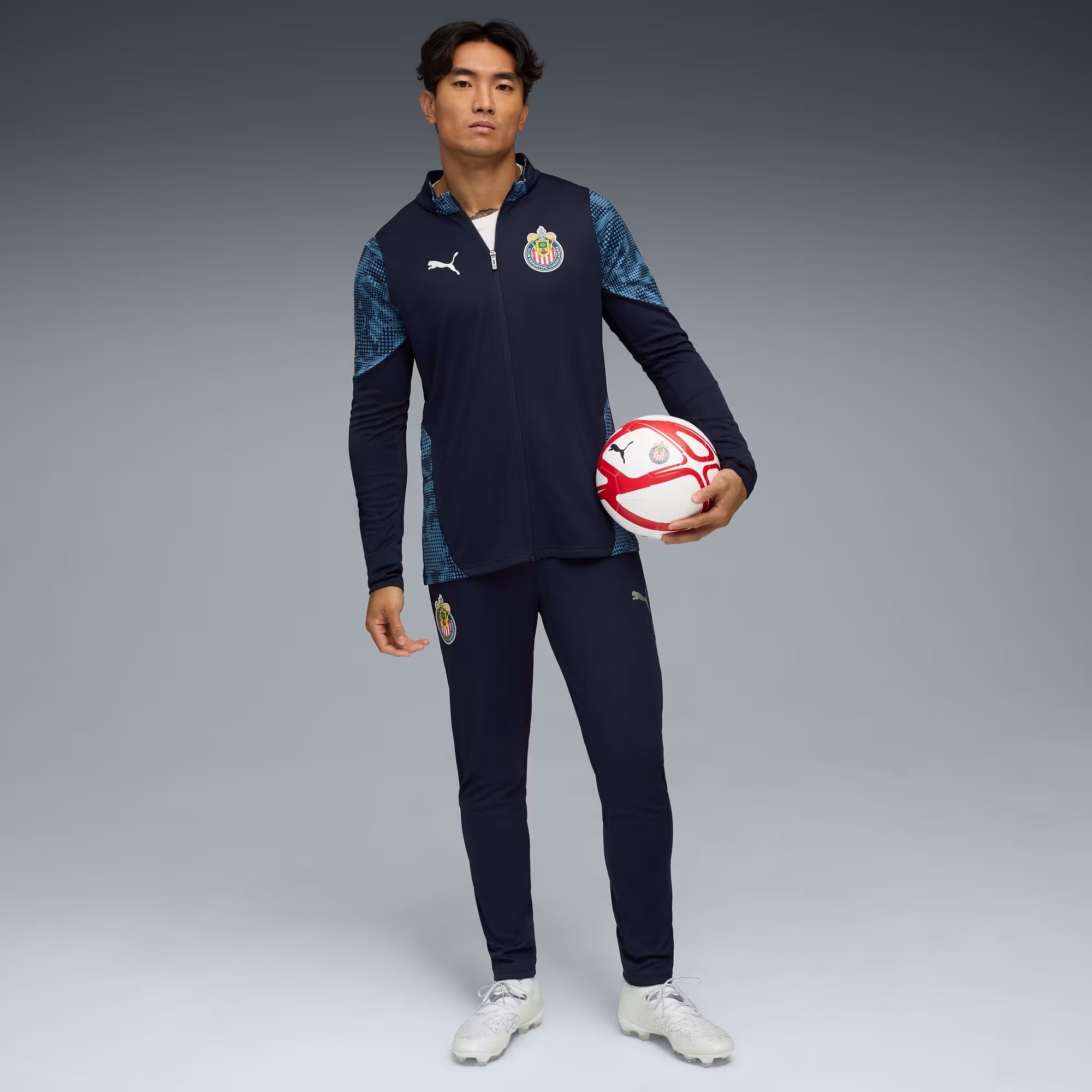 PUMA Chivas Men's Full-Zip Soccer Training Jacket (Blue)
