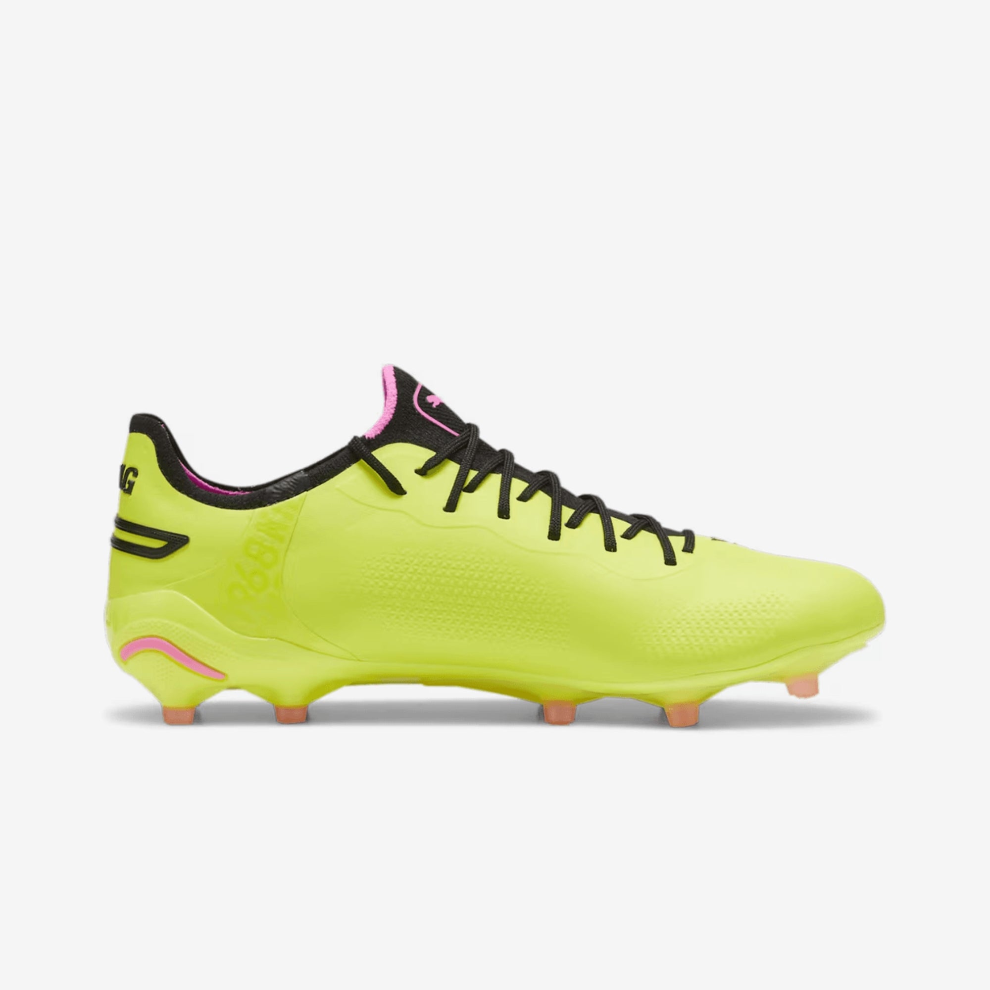 PUMA KING ULTIMATE Firm/Artificial-Ground Low-Top Soccer Cleats - Electric Lime-PUMA Black-Poison Pink